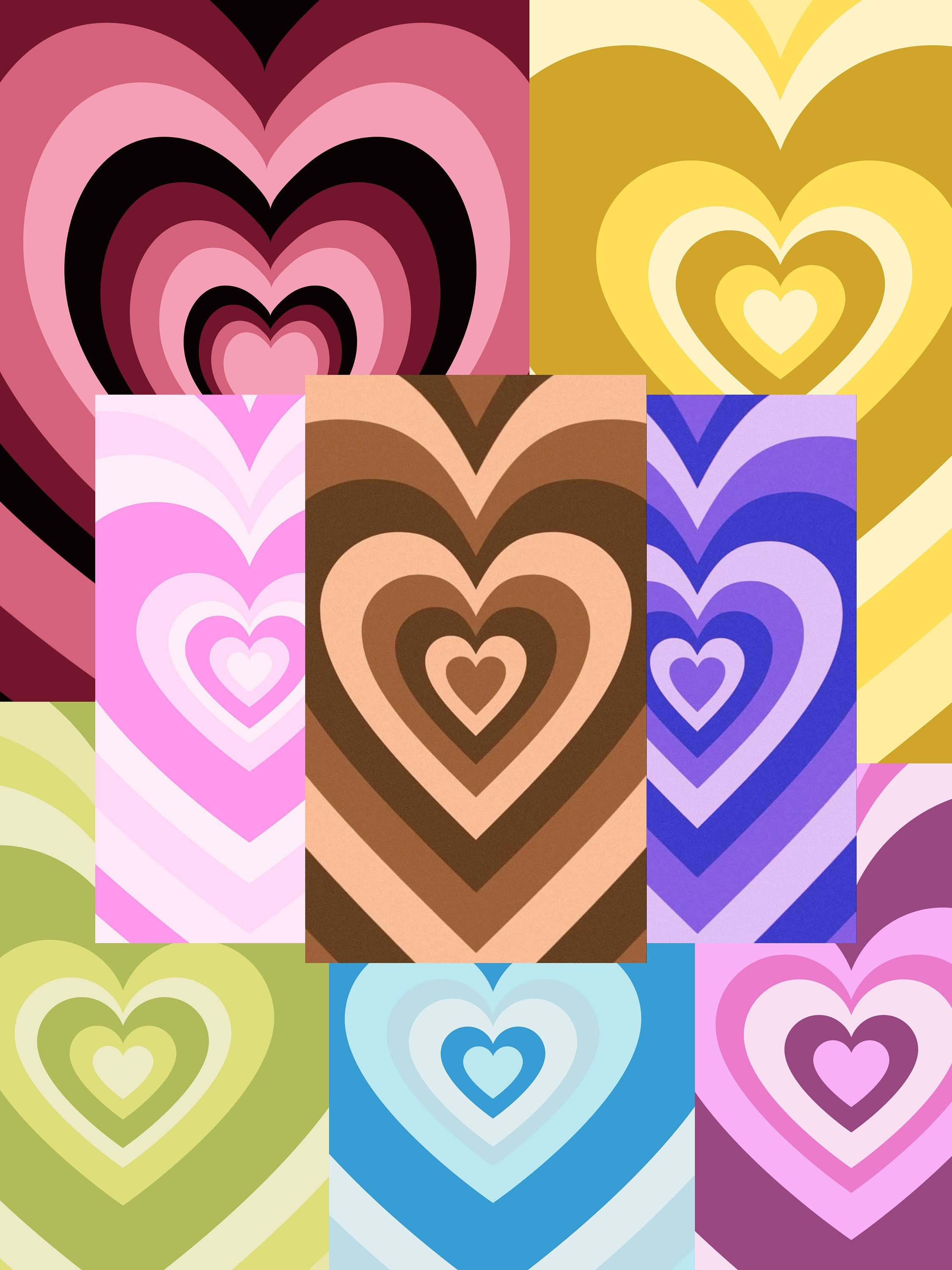 Wallpaper #tGeU55IBSpphPi3-kjik4 Heart Aesthetic Phone Wallpaper Kit Multiheart Background Digital