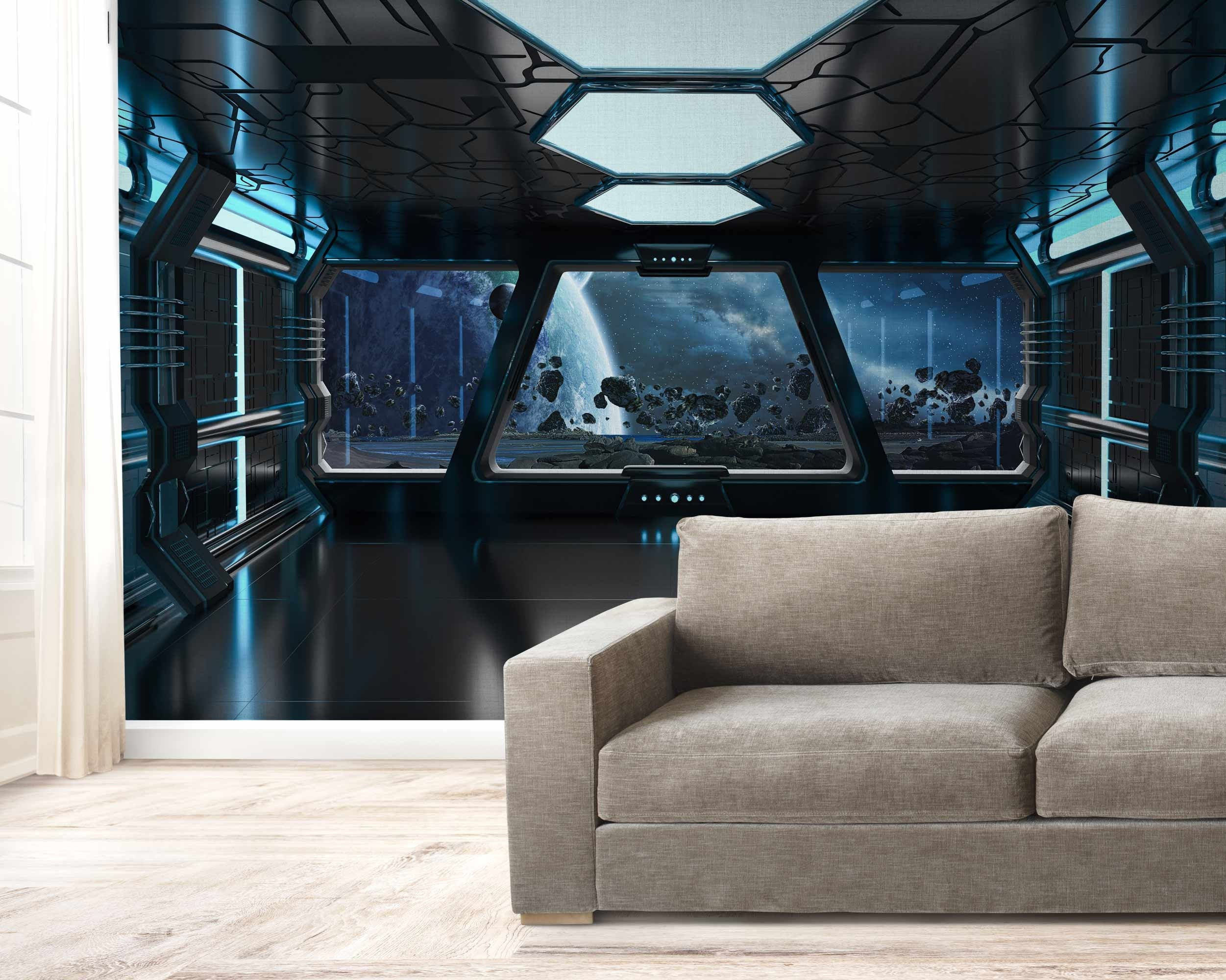 Wallpaper #mxmOHo8BtGB6xQ78Wnkr54 Wall Mural Sci Fi Photo Art Wall Mural Futuristic Spaceship Etsy