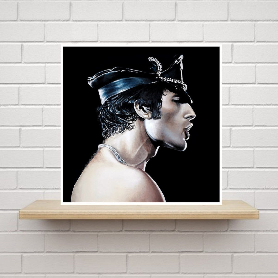 Wallpaper #PmfbDpMBSpphPi3-3OwJ412 Print Freddie Mercury Leather Hat Oil Painting Etsy