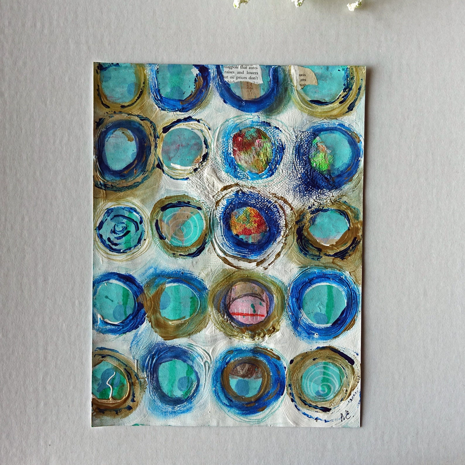 Wallpaper #52dQ-5IBSpphPi3-YpO860 Abstract Painting Circles Painting Original Mixed Media Painting on