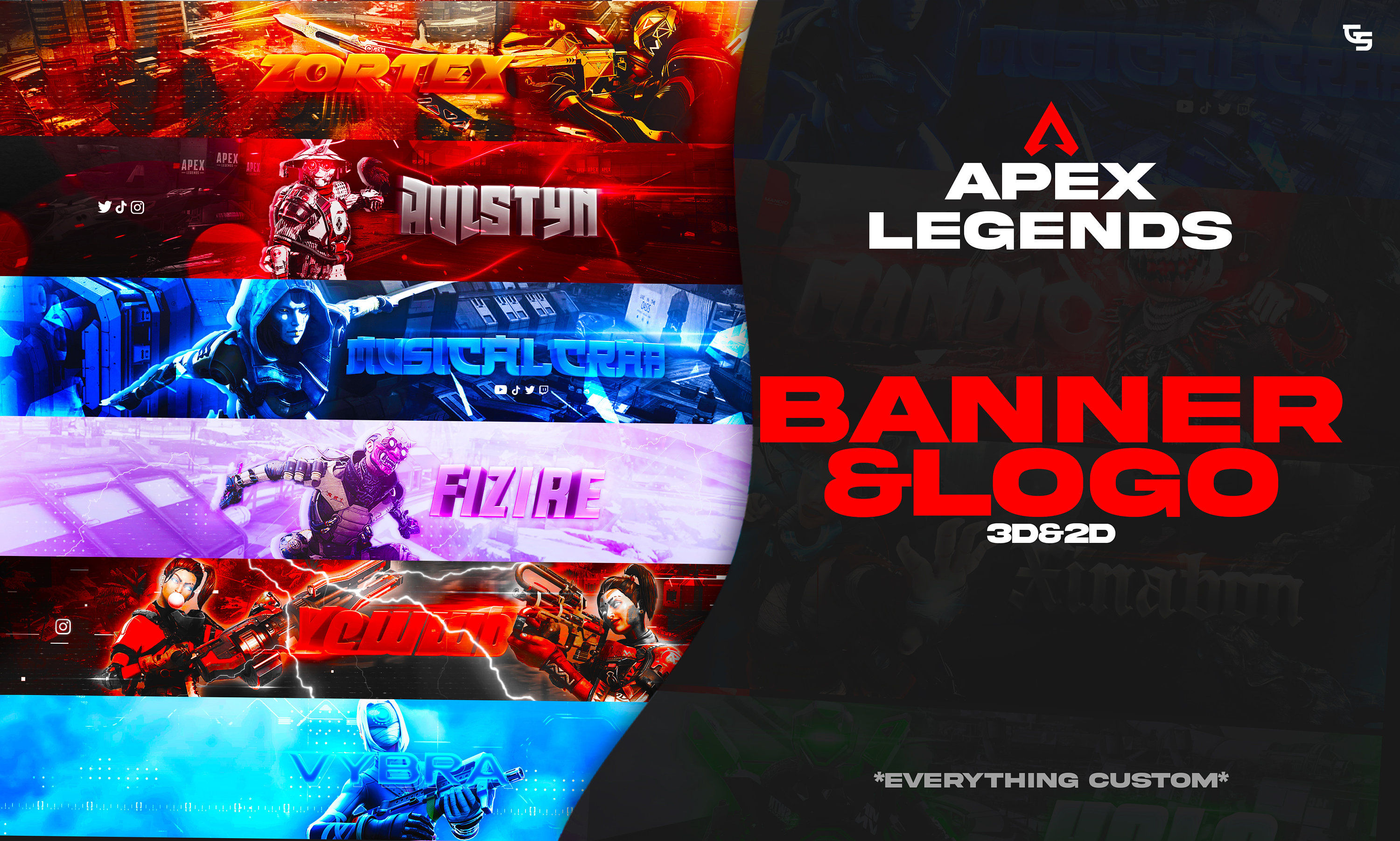 Wallpaper #bWdV_ZIBSpphPi3-jpti0 I Will Design You a Custom 3D Apex Legends Banner and Logo for Etsy