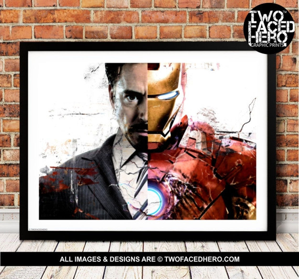 Wallpaper #N6WdOJMBVBiSkHCaNI6L92 Iron Man Poster Print Tony Stark Split Civil War Avengers Etsy