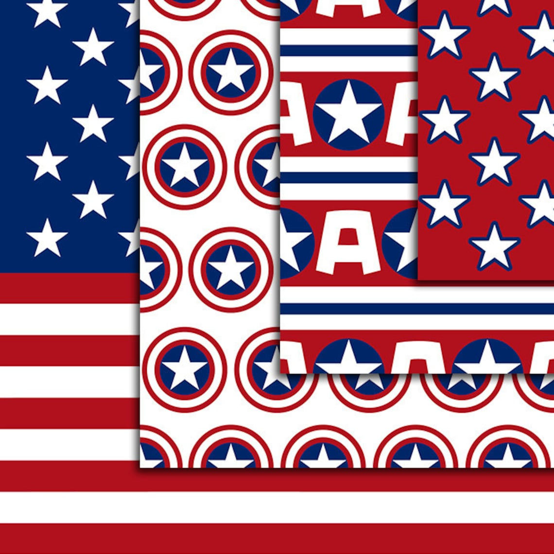 Wallpaper #QQBa7I4BSdW8dNouuBSe5 Captain America Inspired Digital Paper Seamless Pattern Etsy