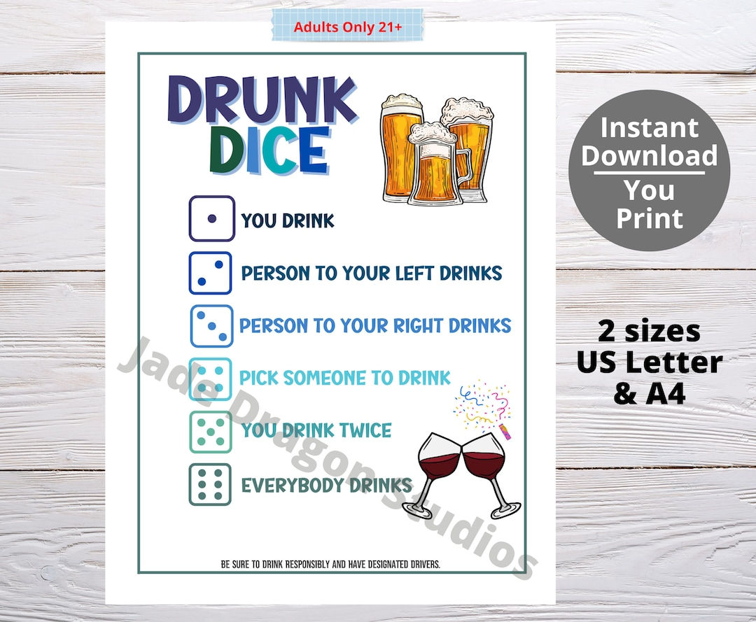 Wallpaper #g2zNKZMBMyCOpUSXDRRd85 Drunk Dice Drinking Game for Birthday Christmas Holiday Etsy