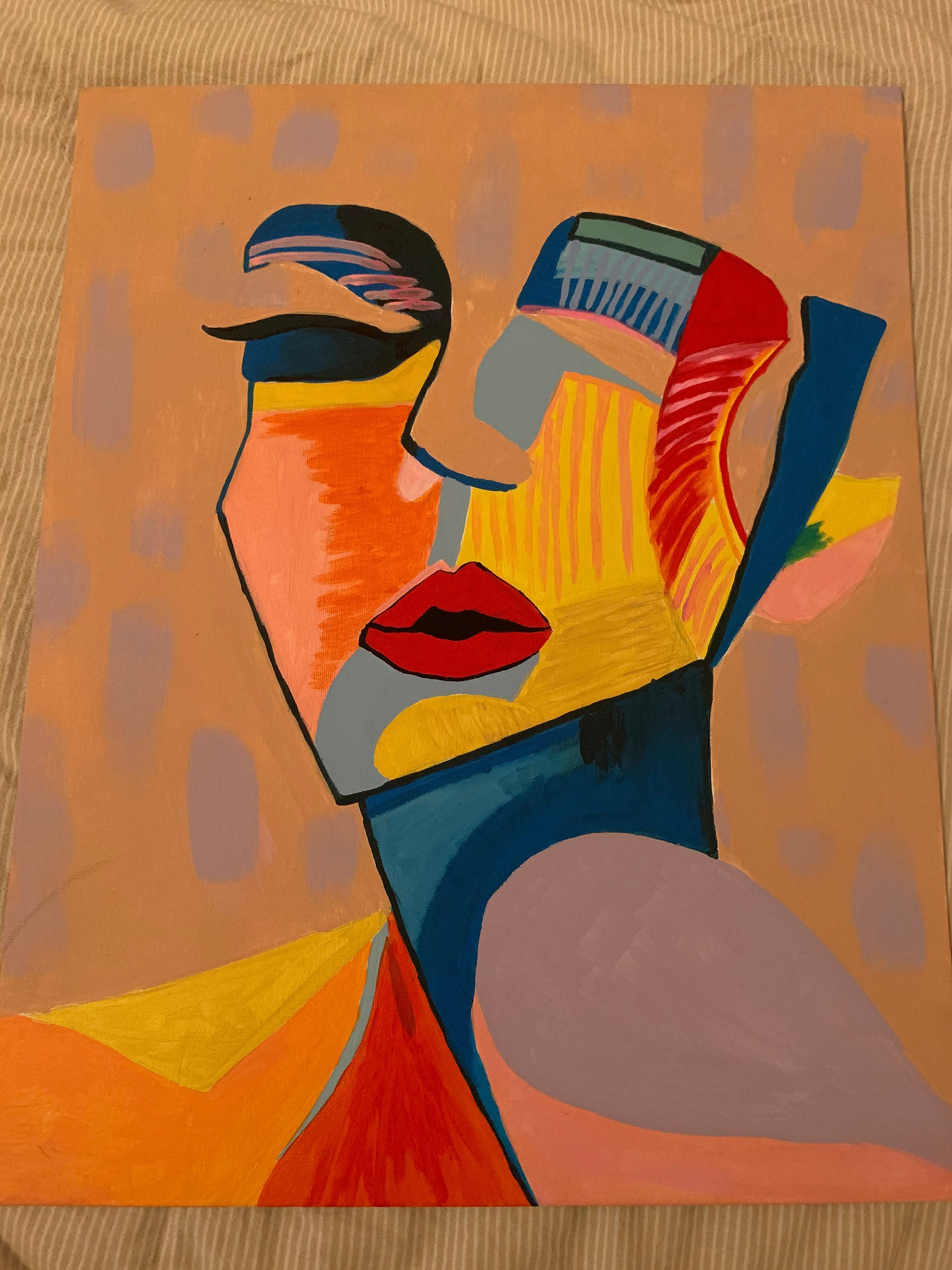 Wallpaper #QmdJ55IBSpphPi3-yTfe61 Painting Face Painting Wall Art Colorful Art Faces Abstract Etsy