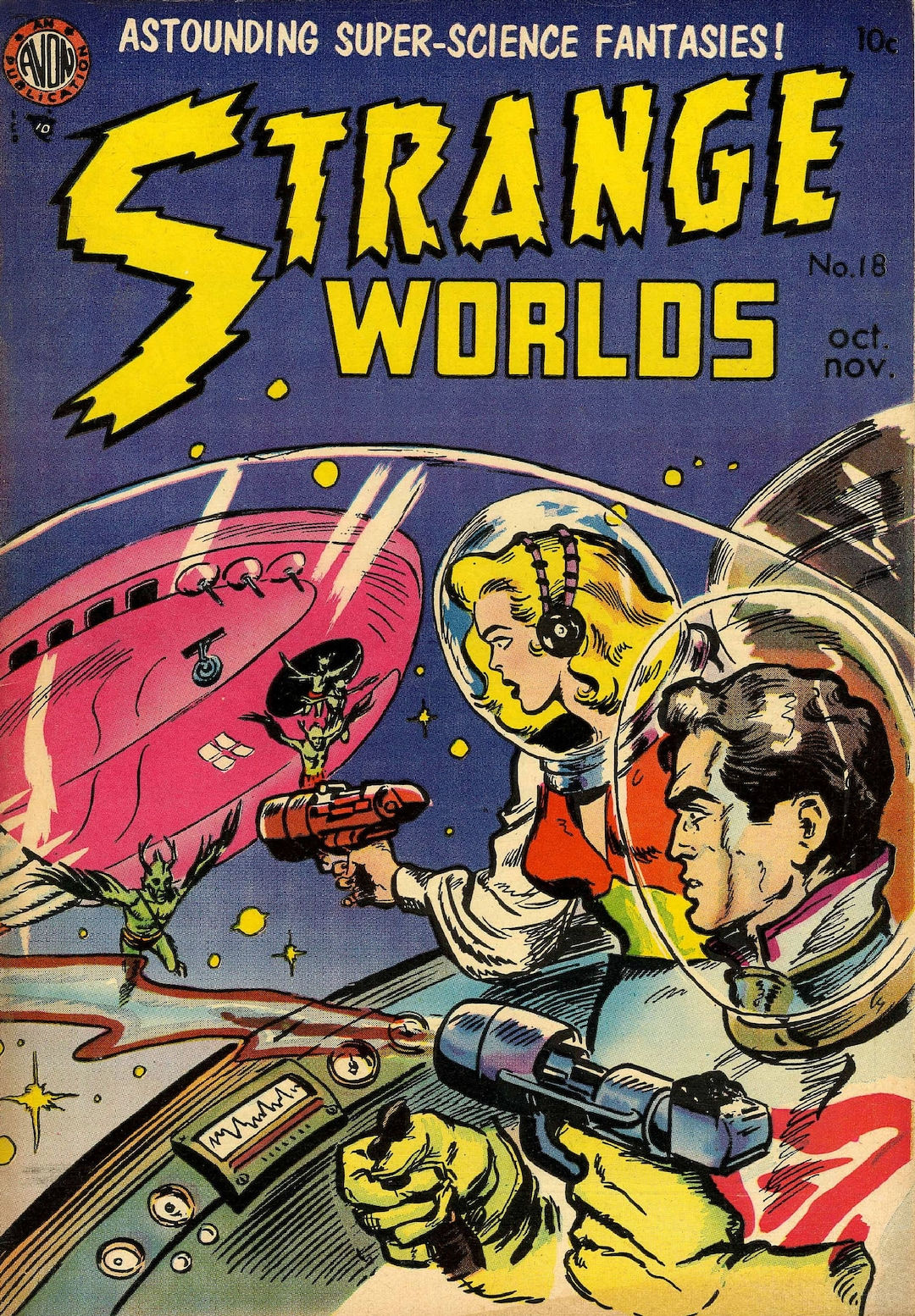 Wallpaper #bGeY_ZIBSpphPi3-Mpyn205 Sci Fi Comic Book Cover Reproduction Print Vintage Strange Etsy