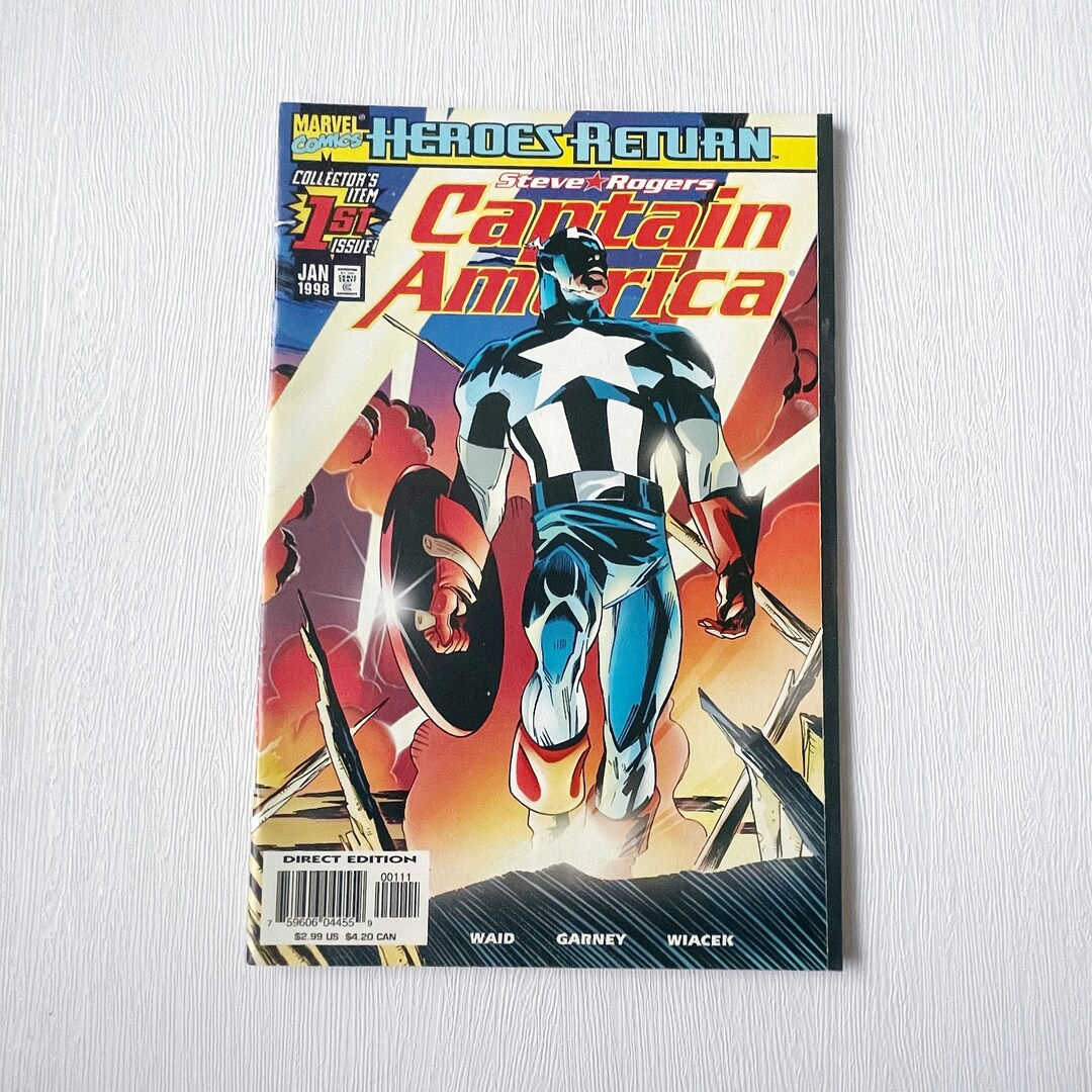 Wallpaper #nmf8B5MBSpphPi3-LMhQ297 Captain America Comic Book Vol 3 No 1 January 1998 Etsy