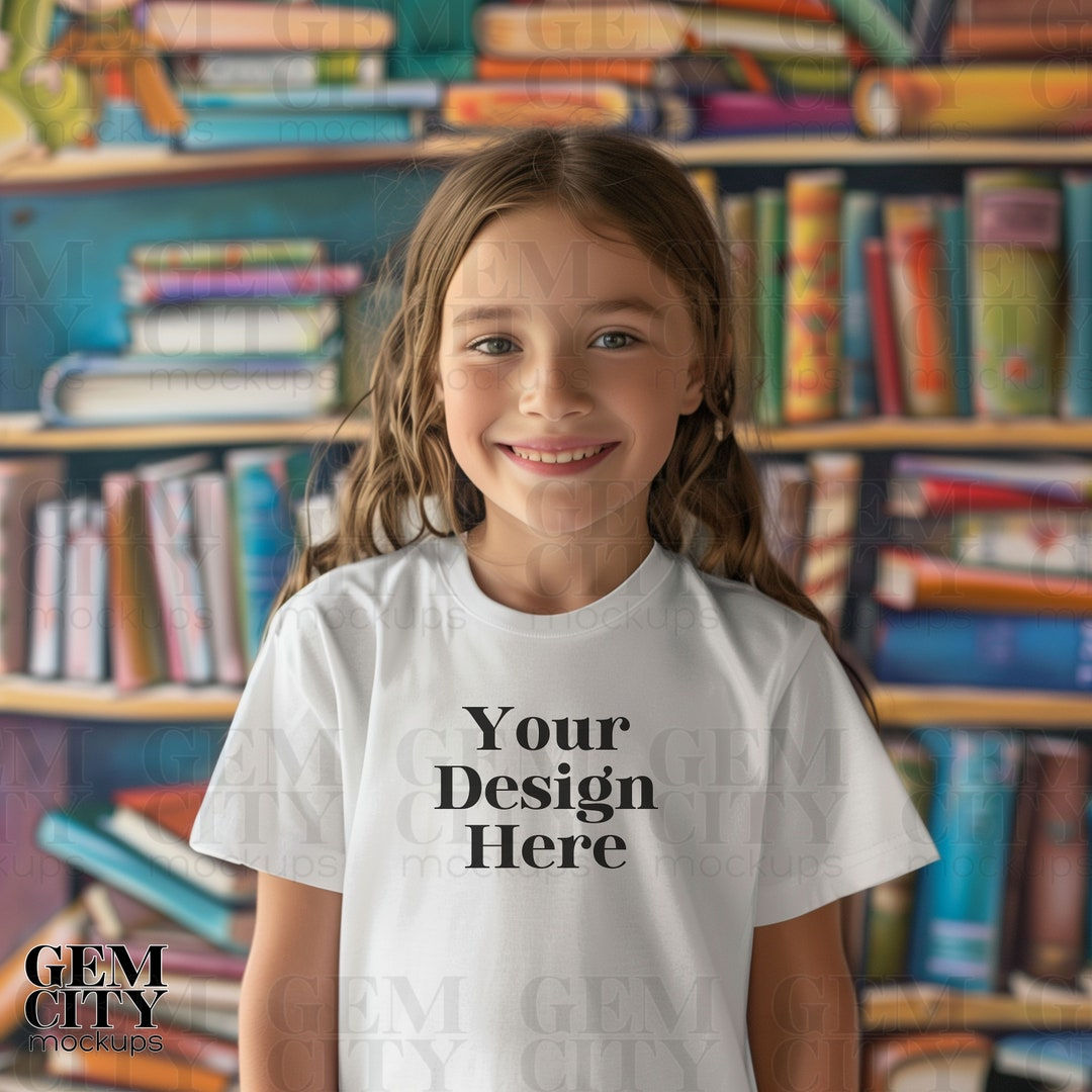 Wallpaper #fjGgNZMB5zzyi_yYSVdF67 Mockup Girl Child Mockup White Tee Mockup Reading Mockup Books