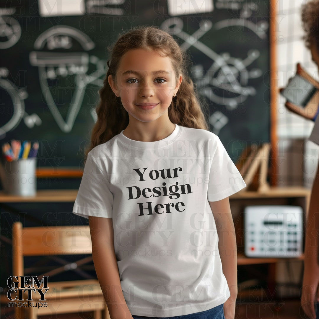 Wallpaper #fjGgNZMB5zzyi_yYSVdF27 Girl Mockup Child Mockup White Tee Mockup School Mockup Classroom