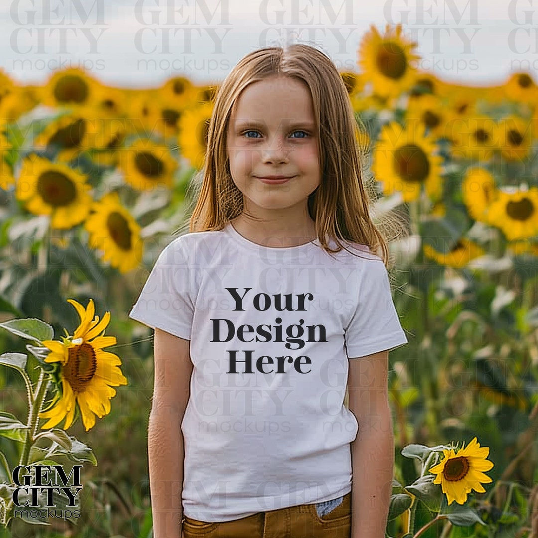 Wallpaper #fjGgNZMB5zzyi_yYSVdF205 Girl Mockup Kids Mockup Sunflower Mockup Spring Shirt Mockup Floral