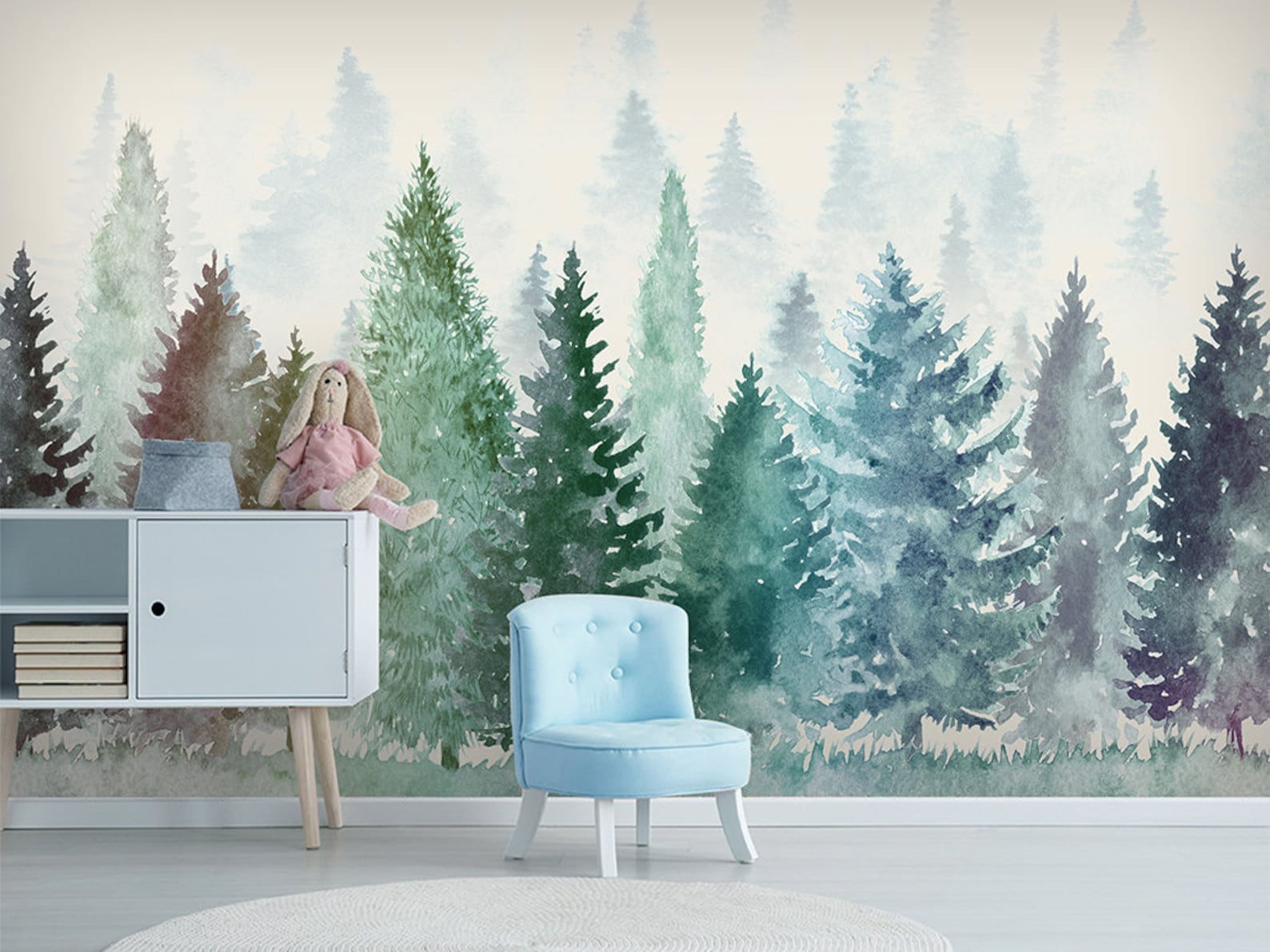 Wallpaper #BGdQC5MBSpphPi3-qtkV79 Watercolor Pine Trees Wallpaper Wall Mural Abstract Pine Etsy