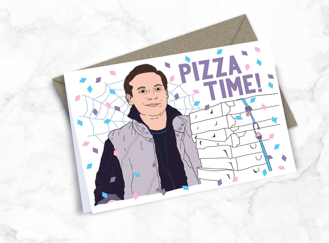 Wallpaper #8Wdn7pIBSpphPi3-VFzg345 Pizza Time Spiderman Tobey Maguire Funny Birthday Card Etsy