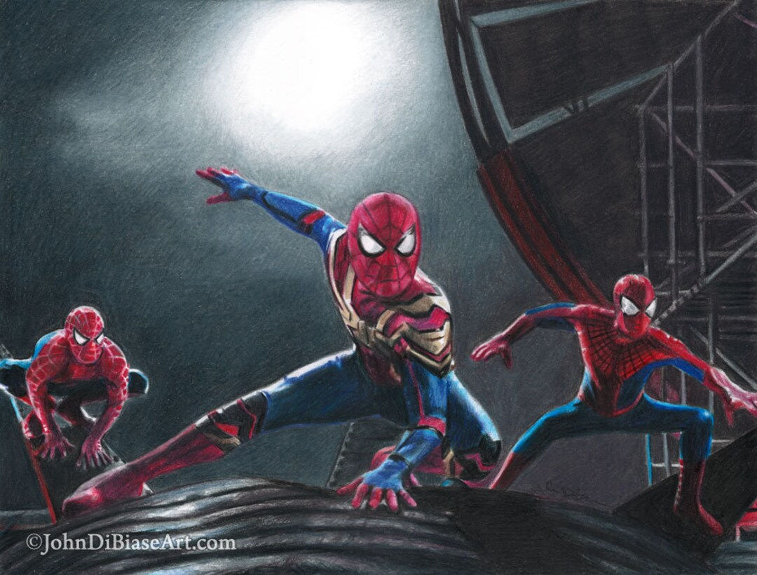 Wallpaper #sqVdOJMBVBiSkHCato0p11 The Spider Mans in No Way Home Colored Pencil Drawing Etsy