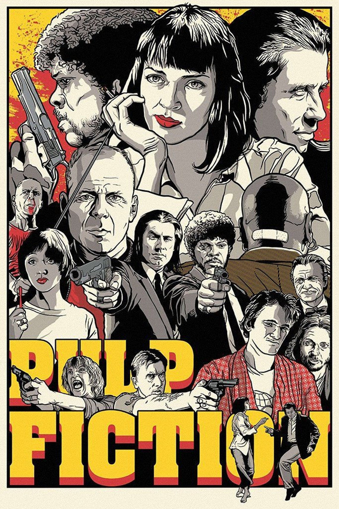 Wallpaper #-vSTOpMBKFX8bn3rTngm233 Pulp Fiction All Characters Poster Etsy