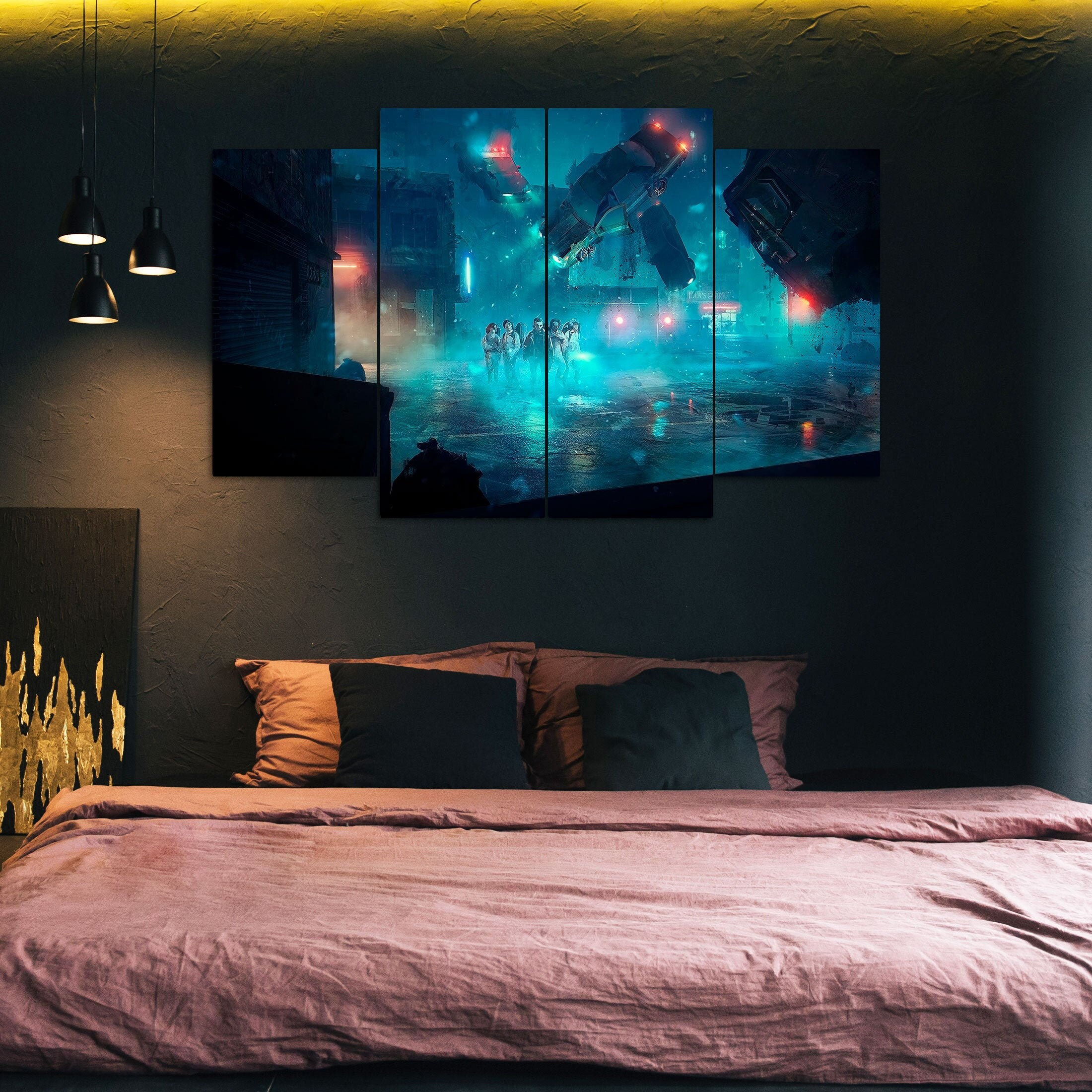 Wallpaper #dUWdmY4B7YBJg1BV46H313 Neon Printable Wall Art Cyberpunk Large Wall Art Anime Etsy Uk