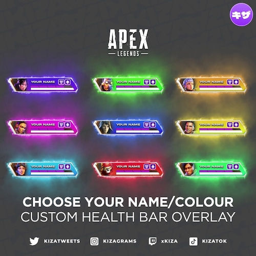 Wallpaper #pJwd45IBZHQxiYarx8Ob33 Apex Legends Health Bar Hud Overlay Bundle Etsy