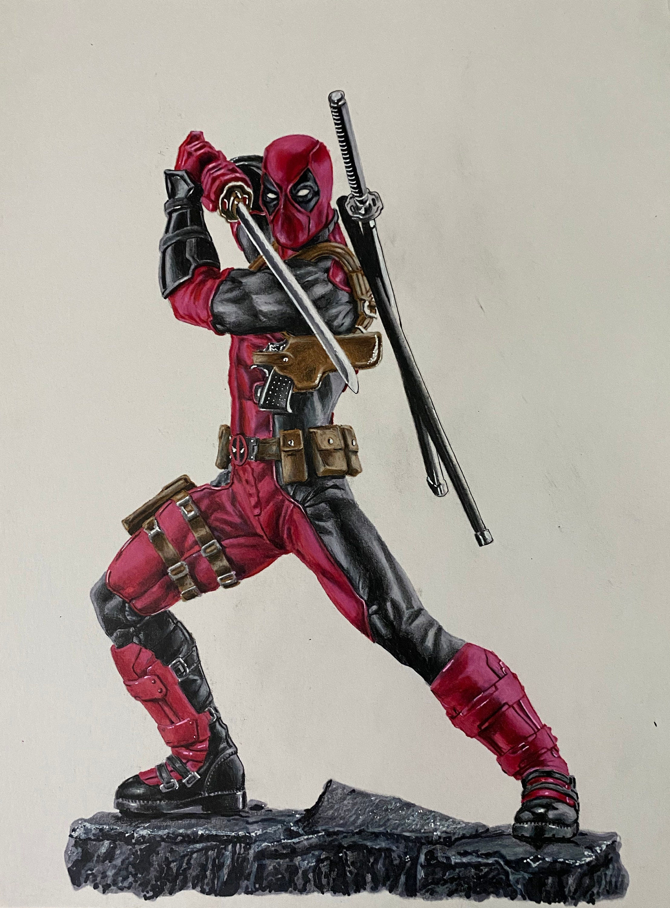 Wallpaper #Xx1nLZMBlOZrFDOkIND746 Realistic Deadpool Posing Drawing Etsy