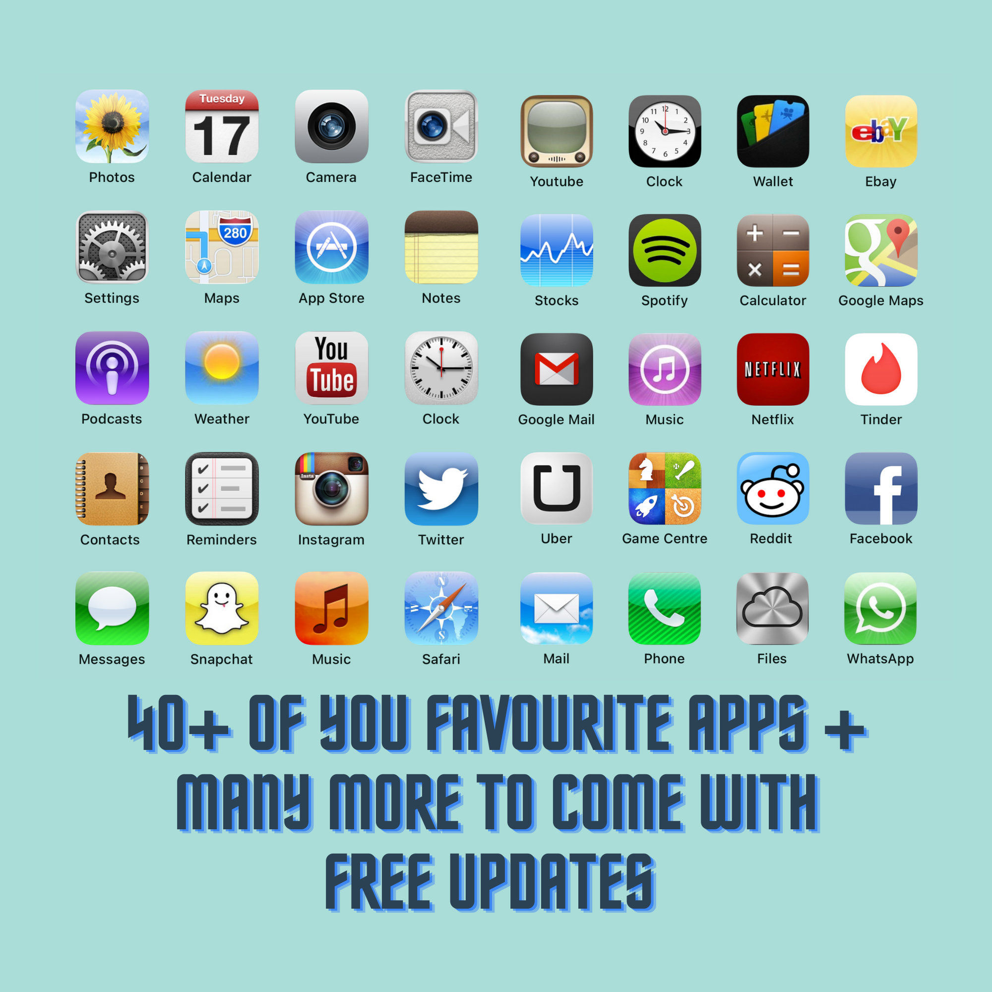 Wallpaper #WT9MPJMBLiIJ4c9OC5HO259 iPhone Ios 16 Retro Old App Icons Pack Ios 6 Style Original App Icons