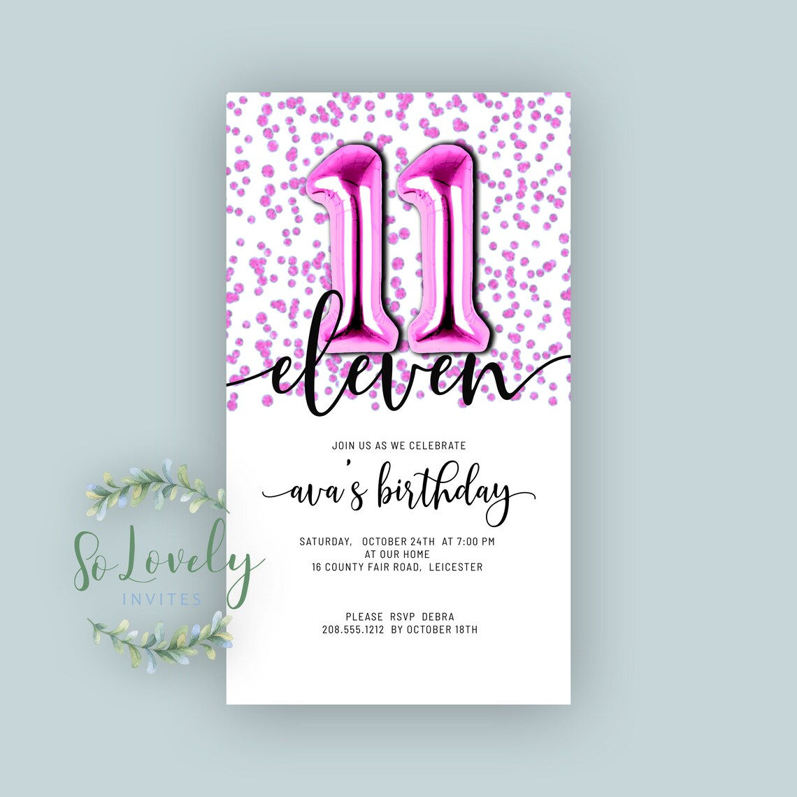 Wallpaper #9afa6 11th Birthday Invitation Templates