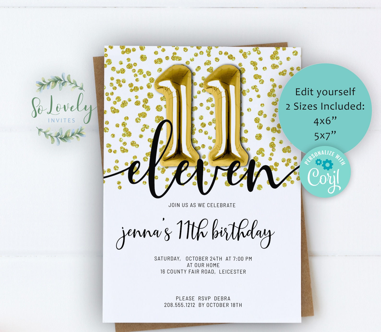 Wallpaper #9afa6 11th Birthday Invitation Templates