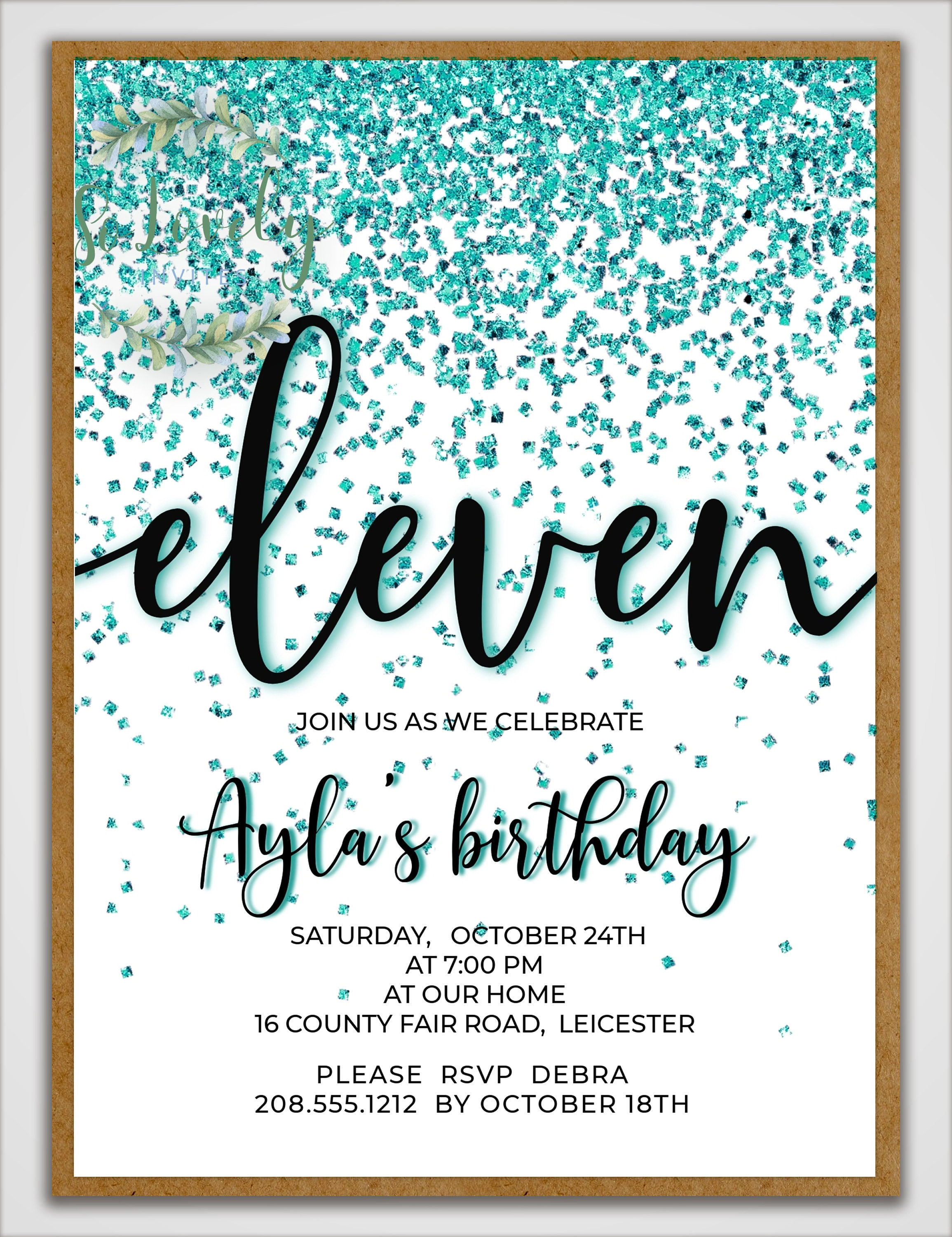 Wallpaper #9afa6 11th Birthday Invitation Templates