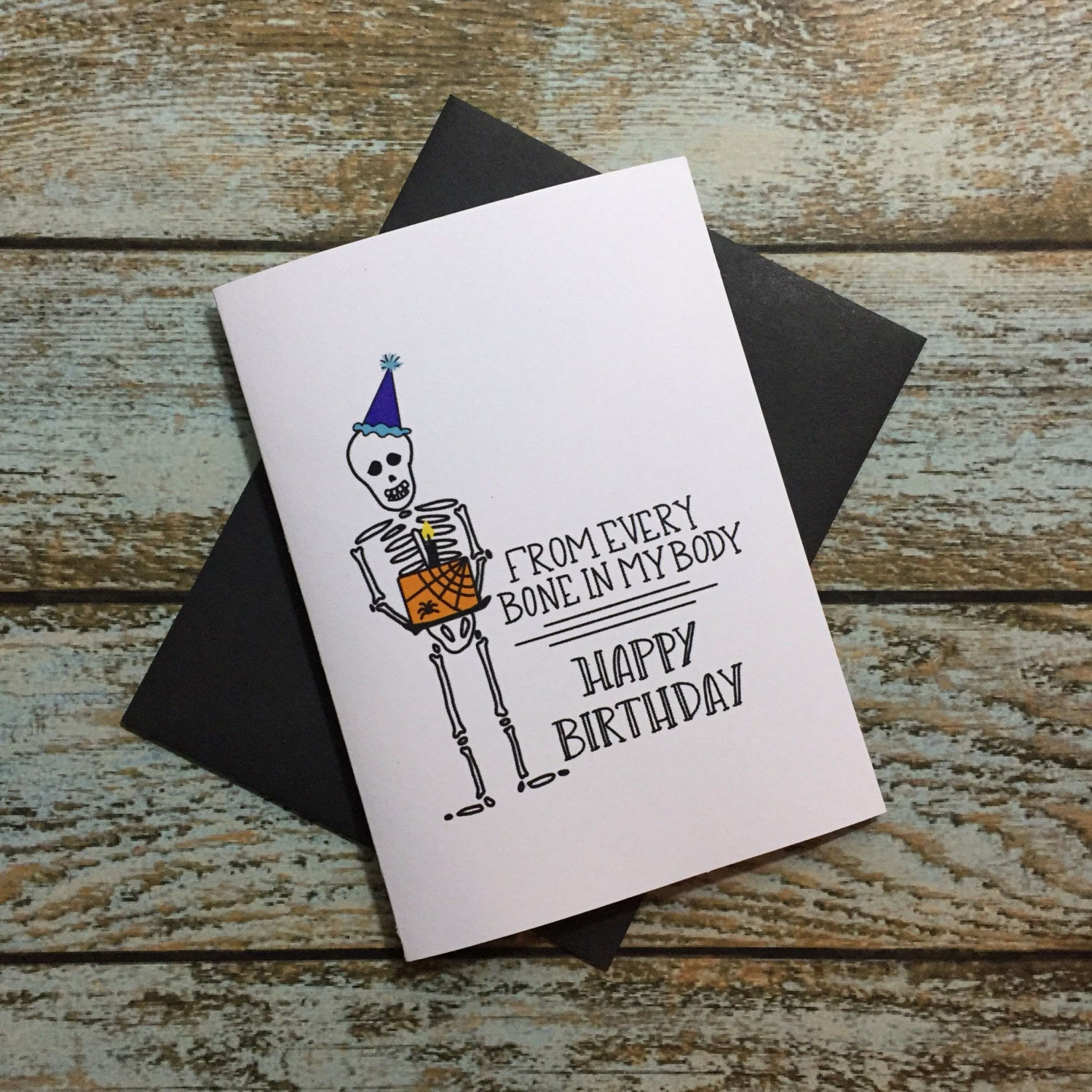 Wallpaper #ITHVNZMB5zzyi_yYzVif9 Halloween Skeleton Birthday Card Etsy