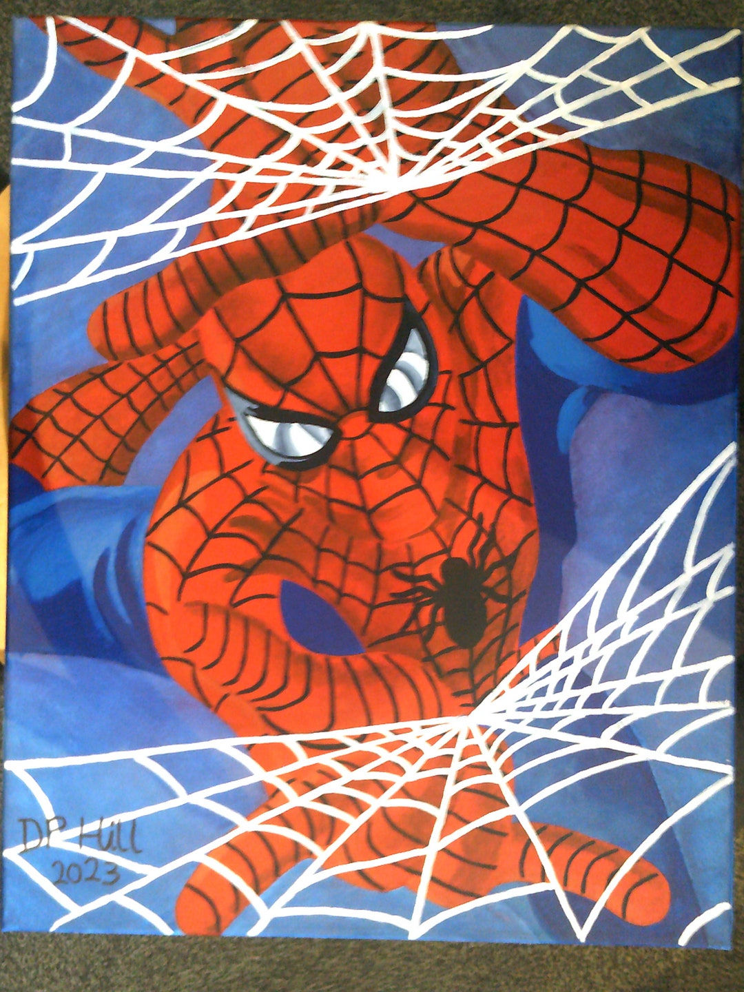 Wallpaper #IFIgNpMBMJD5Jq7_5wkV250 Spider Man Hand Painted Acrylic on 16x20 Canvas Etsy