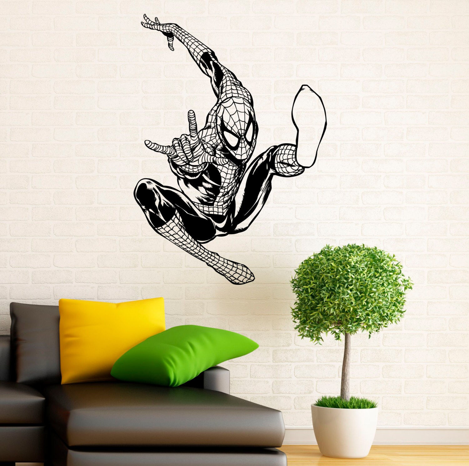 Wallpaper #F31U8Y4Bnwiau_P6xglN42 Spiderman Wall Decal Vinyl Stickers Comics Superhero Interior Etsy