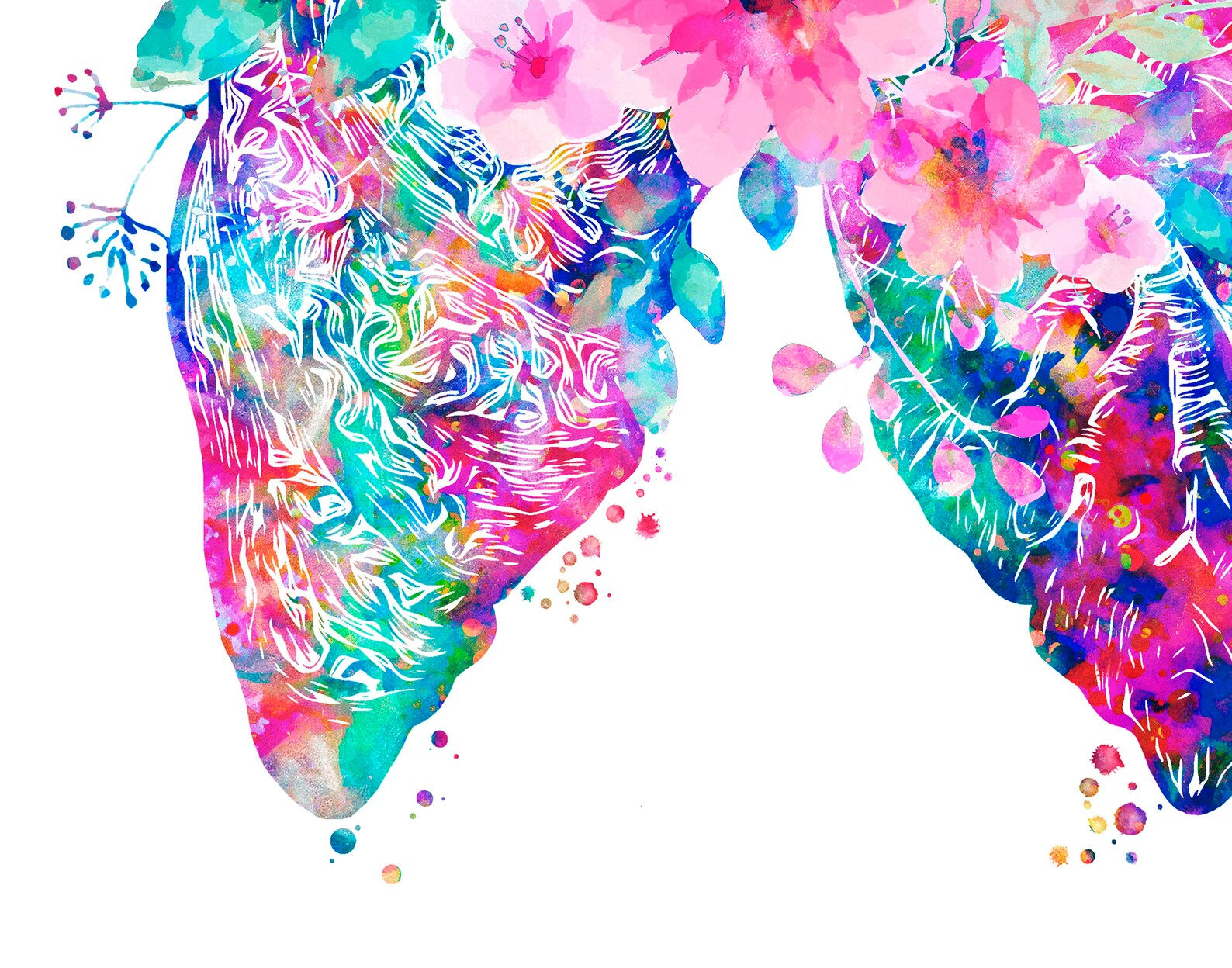 Wallpaper #WWdkEpMBSpphPi3-tvsO46 Watercolor Anatomy Art Set Medical Art Floral Human Organs Etsy