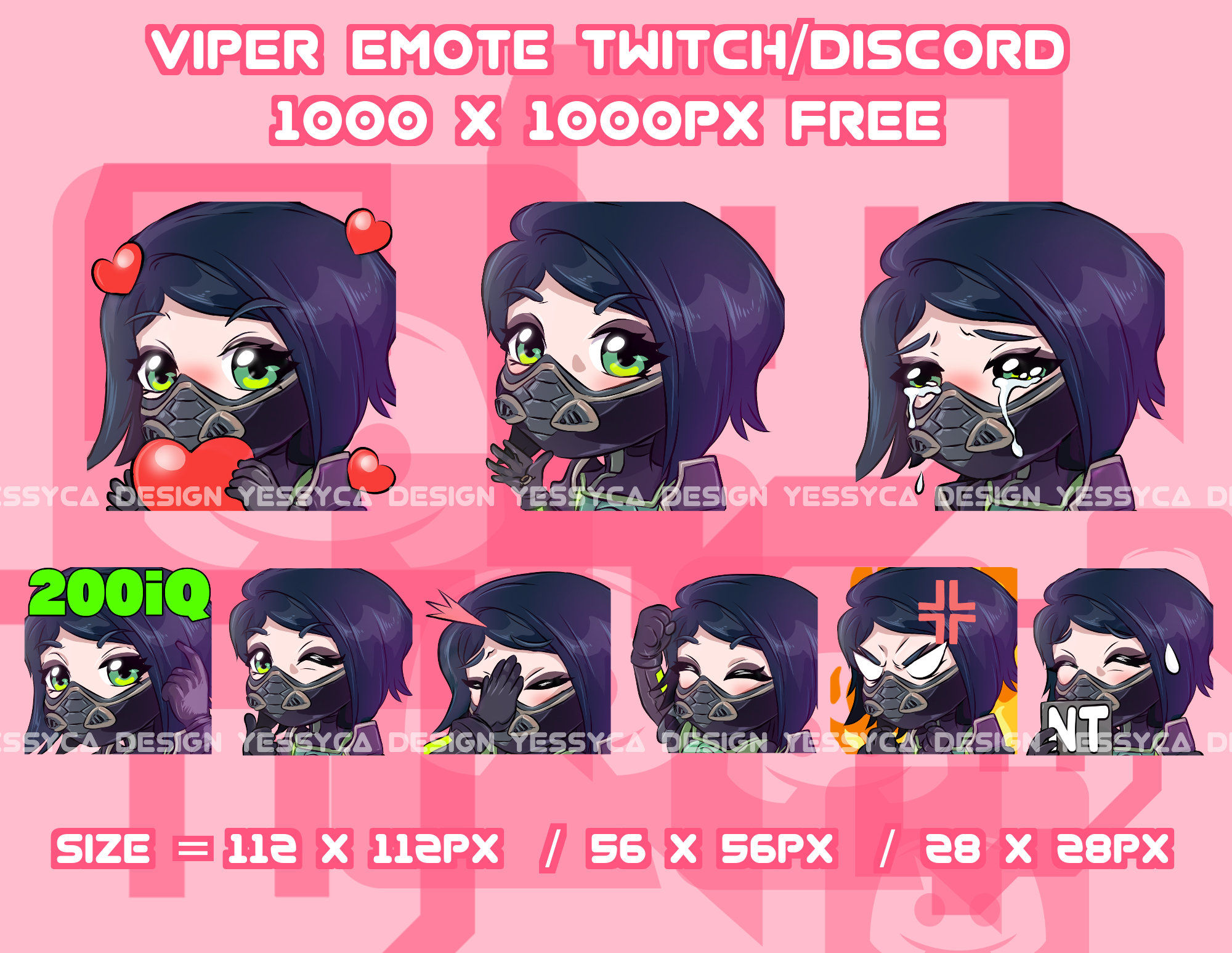 Wallpaper #F551B Jett Valorant Chibi Twitch Emotes Pakket Discord Etsy Nederland