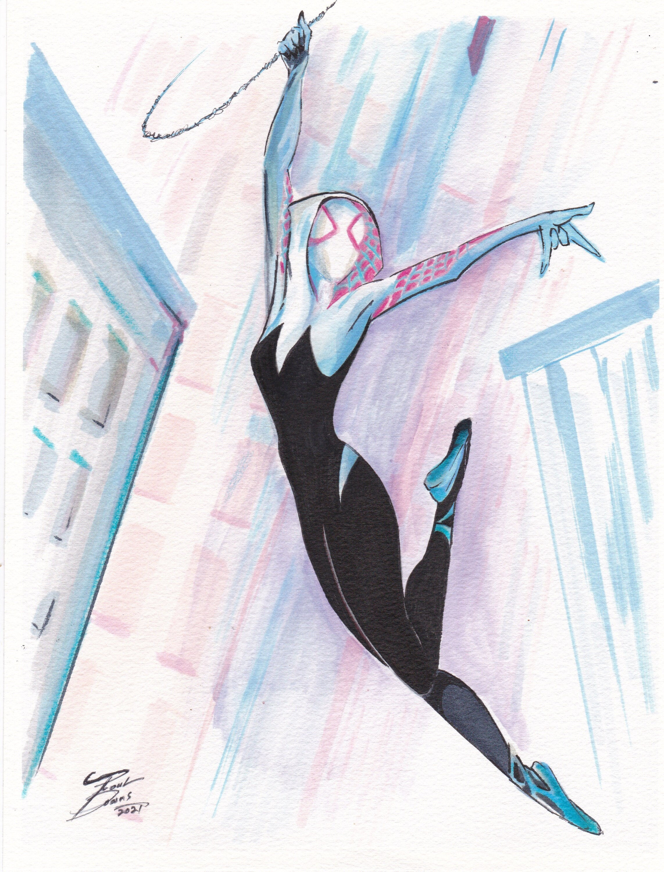 Wallpaper #x_SDOpMBKFX8bn3rH3iq11 Spider Gwen by Paul Downs a Fine Art Print of My Original Ink Fan Art