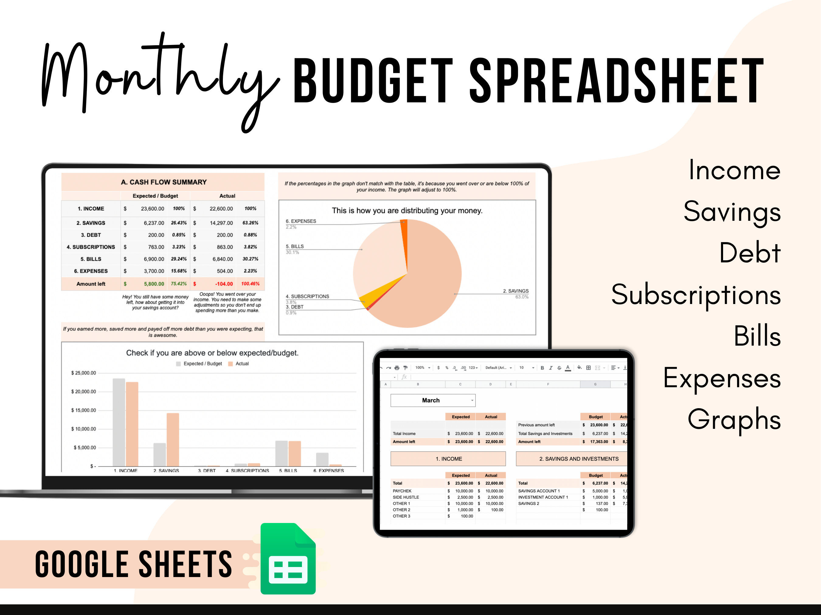 Wallpaper #0CC73 Free Monthly Budget Spreadsheet Template Excel Google Sheets