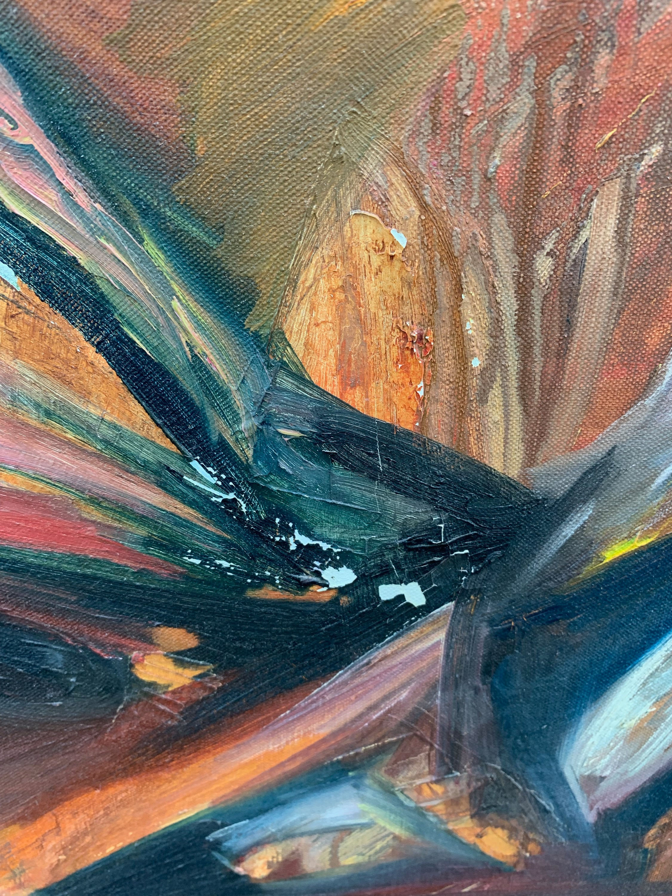 Wallpaper #W2ex7ZIBSpphPi3-OlmC206 Colorful Textured Vintage 1950s Abstract Oil Painting Mid Century