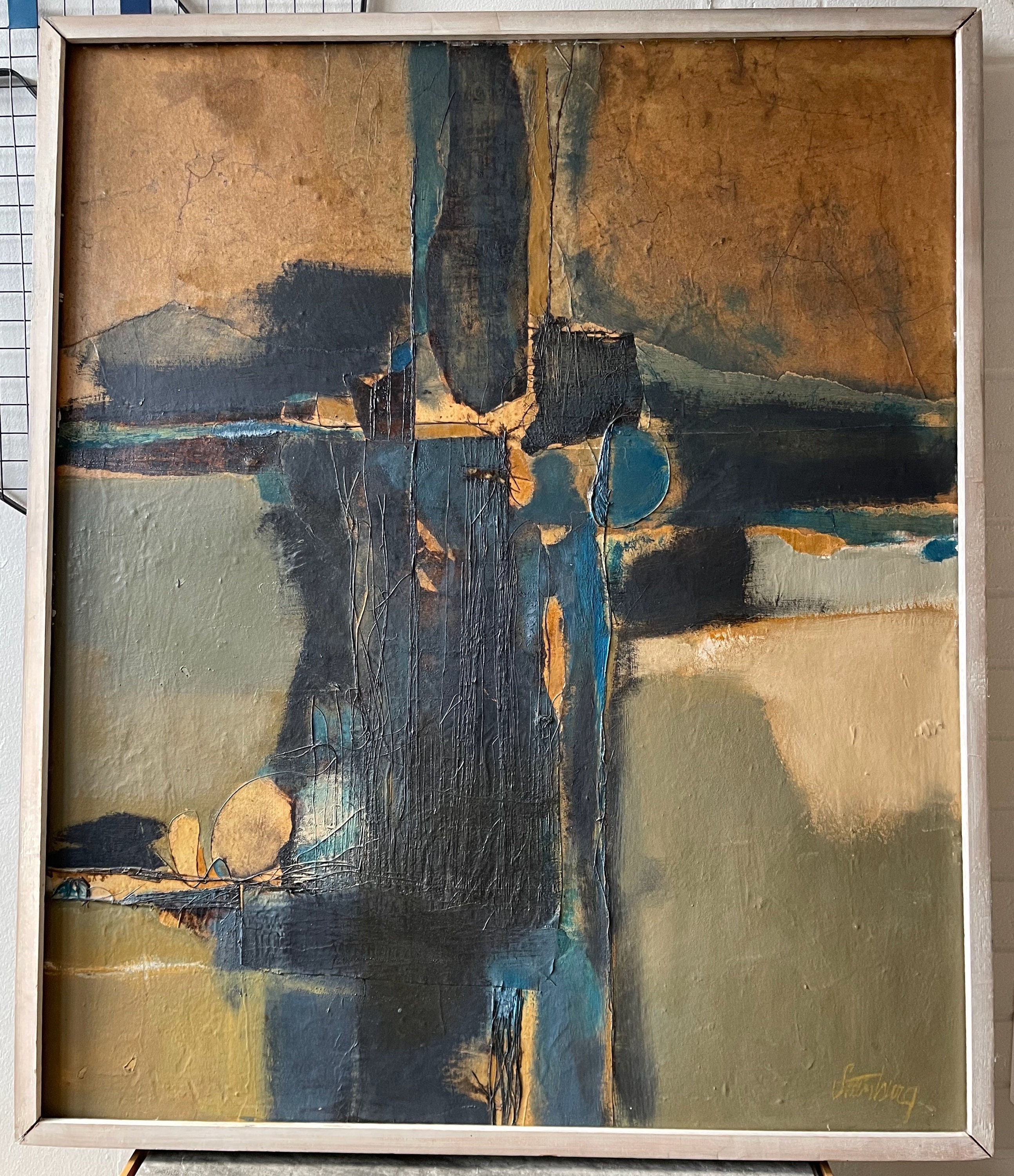 Wallpaper #W2ex7ZIBSpphPi3-OlmC213 Vintage 1960s Abstract Painting Mid Century Modern Art C Louis