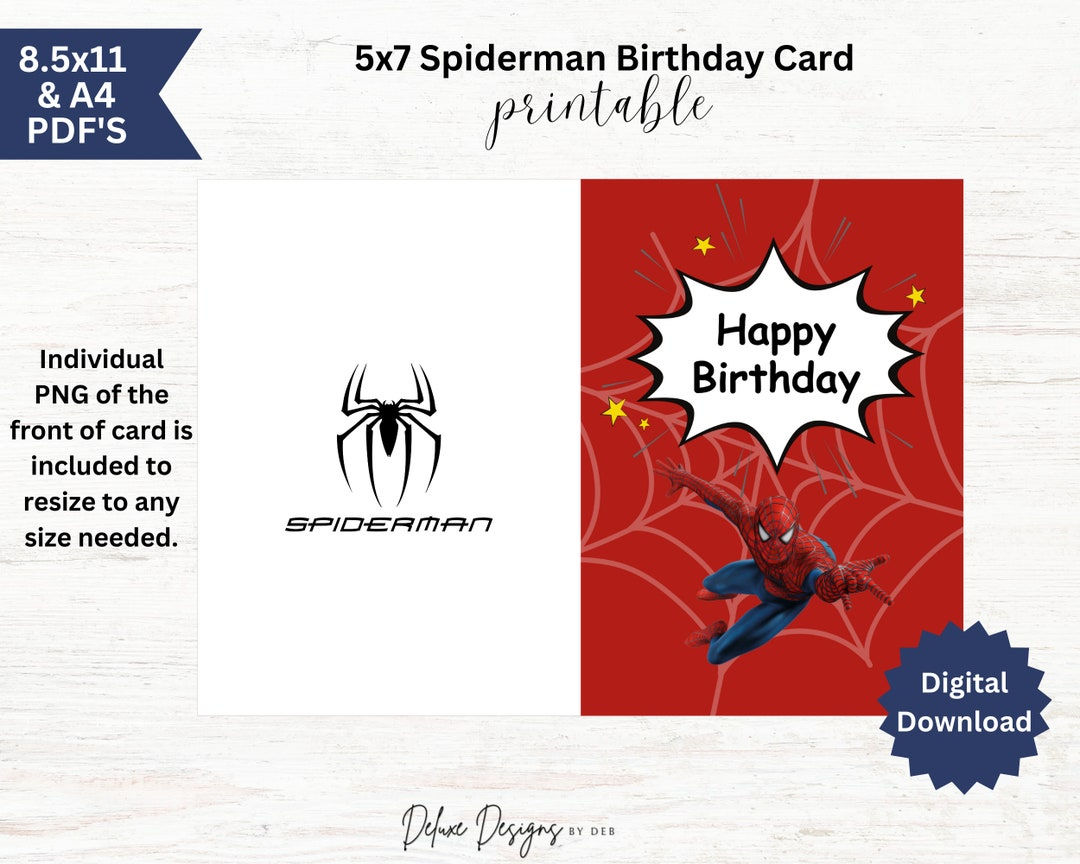 Wallpaper #JxVKNpMB-CQNECa20icS8 5x7 Spiderman Birthday Card Printable 85 X 11 and A4 Pdfs Png