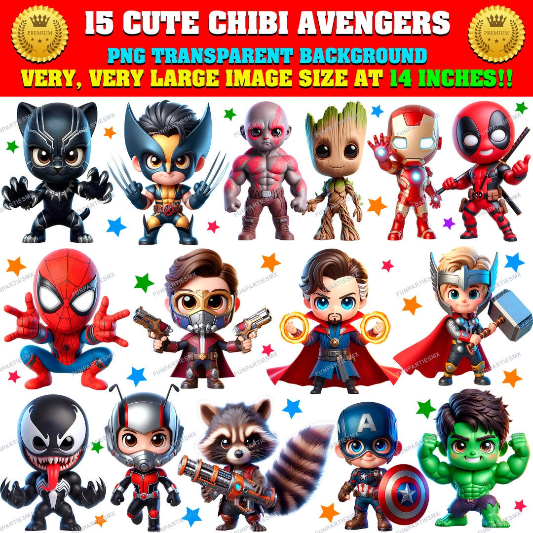 Wallpaper #r2jGFpMBSpphPi3-KwzW27 15 Cute Super Heroes Comic Chibi Clipart Bundle Png Transparent Hi