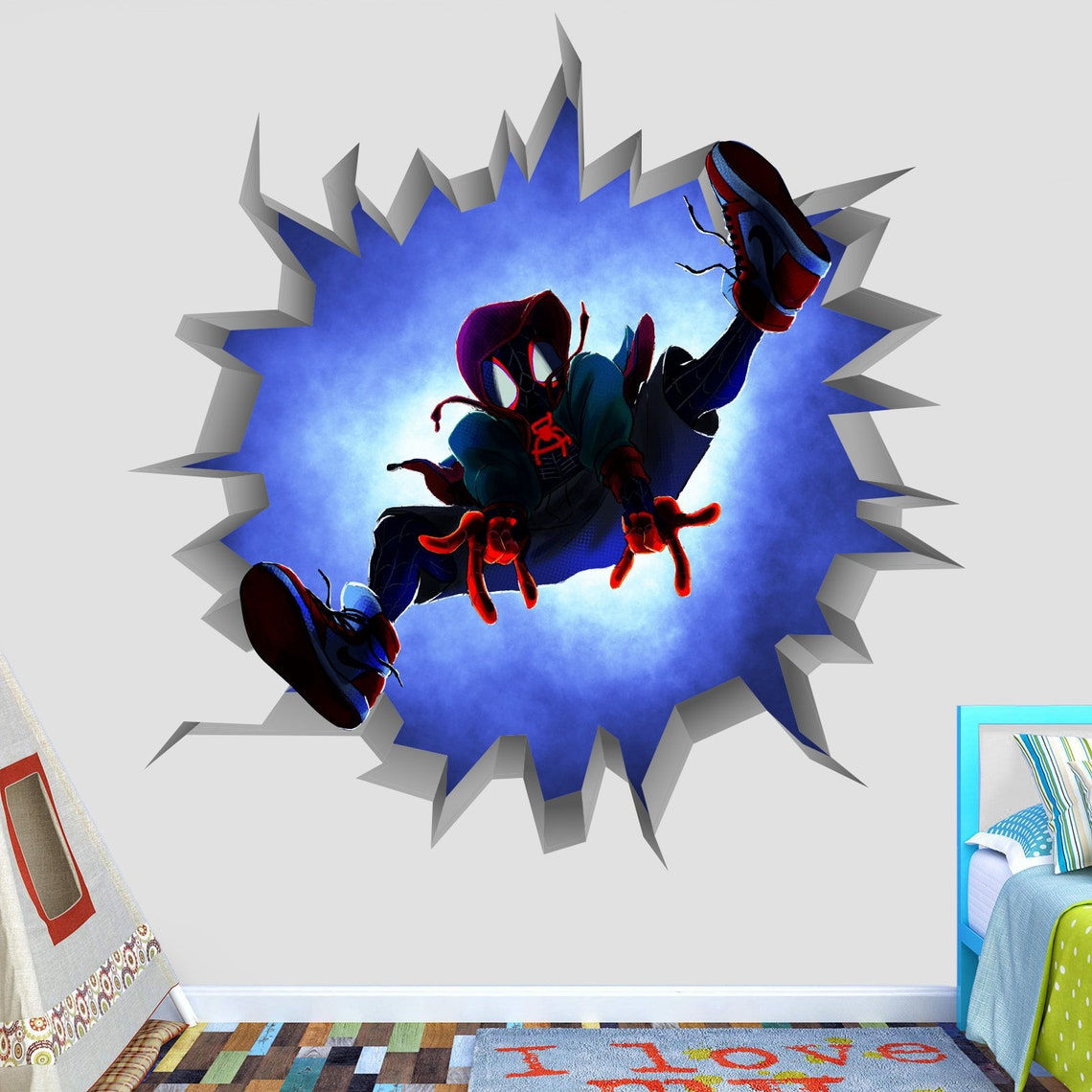 Wallpaper #O-pEV5MBlwTYPL18rBHC199 Spiderman Wall Decal Vinyl Mural Print Decor Bedroom Kids Play Etsy