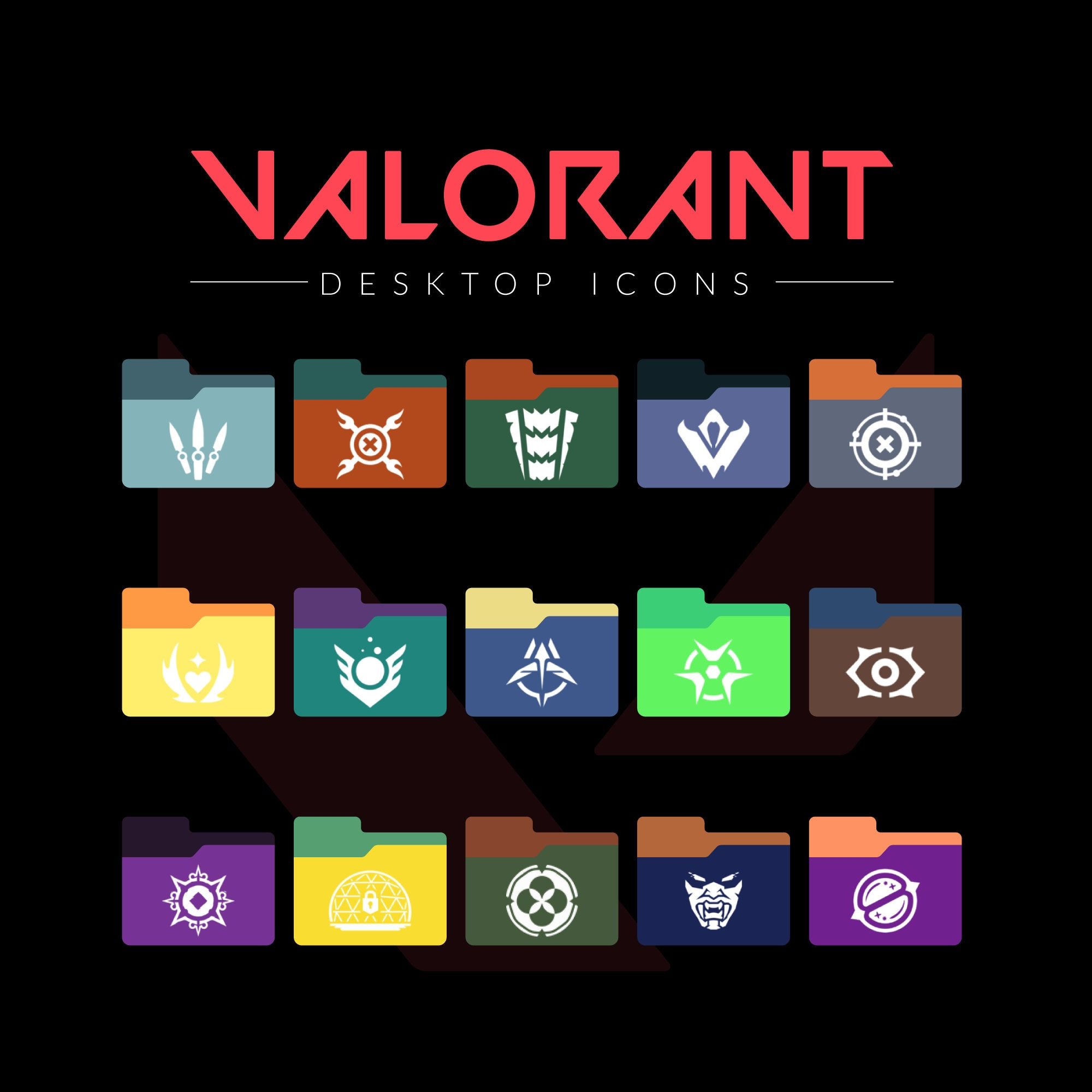 Wallpaper #mwDF644BSdW8dNouvhLp45 15 Desktop Folder Icons Valorant Agents Windowsmac Etsy