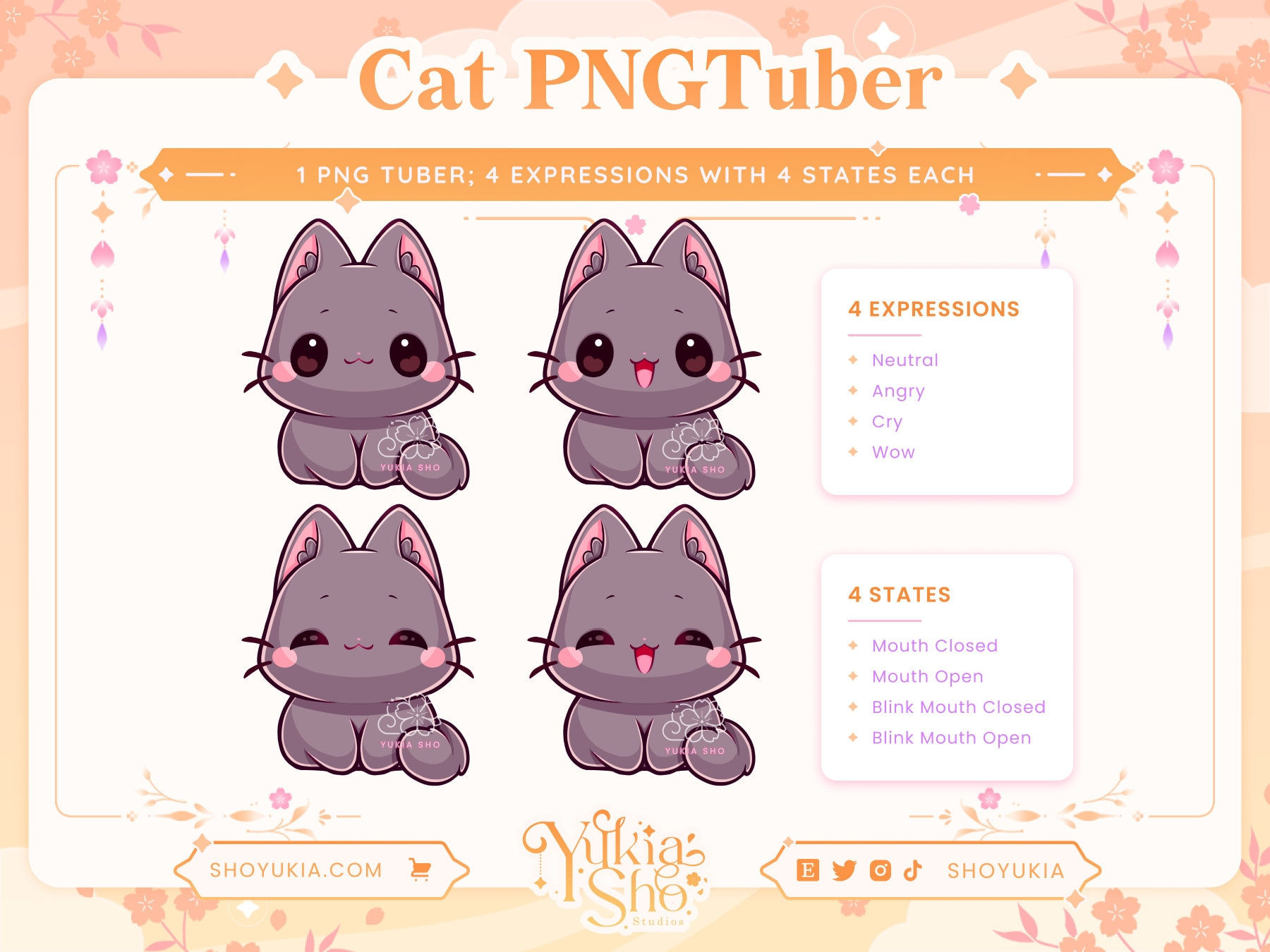 Wallpaper #82bd5 Customizable Cat Vtuber Model Multiple Cat Breeds Emotions Assets