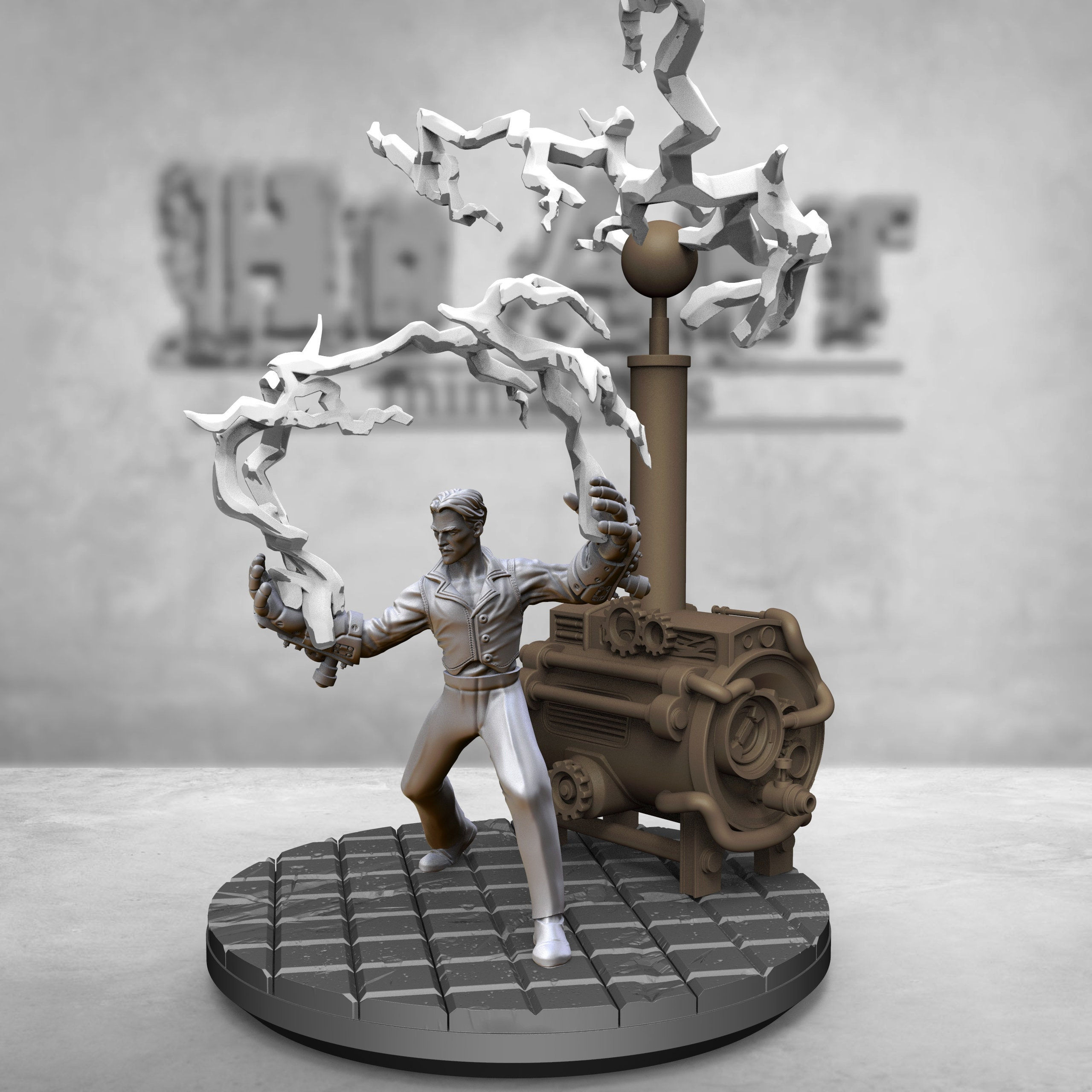 Wallpaper #b33c8I4Bnwiau_P6vQeX54 Nikola Tesla Cyberpunk Miniature 54mm Cyber Girl Miniature Etsy