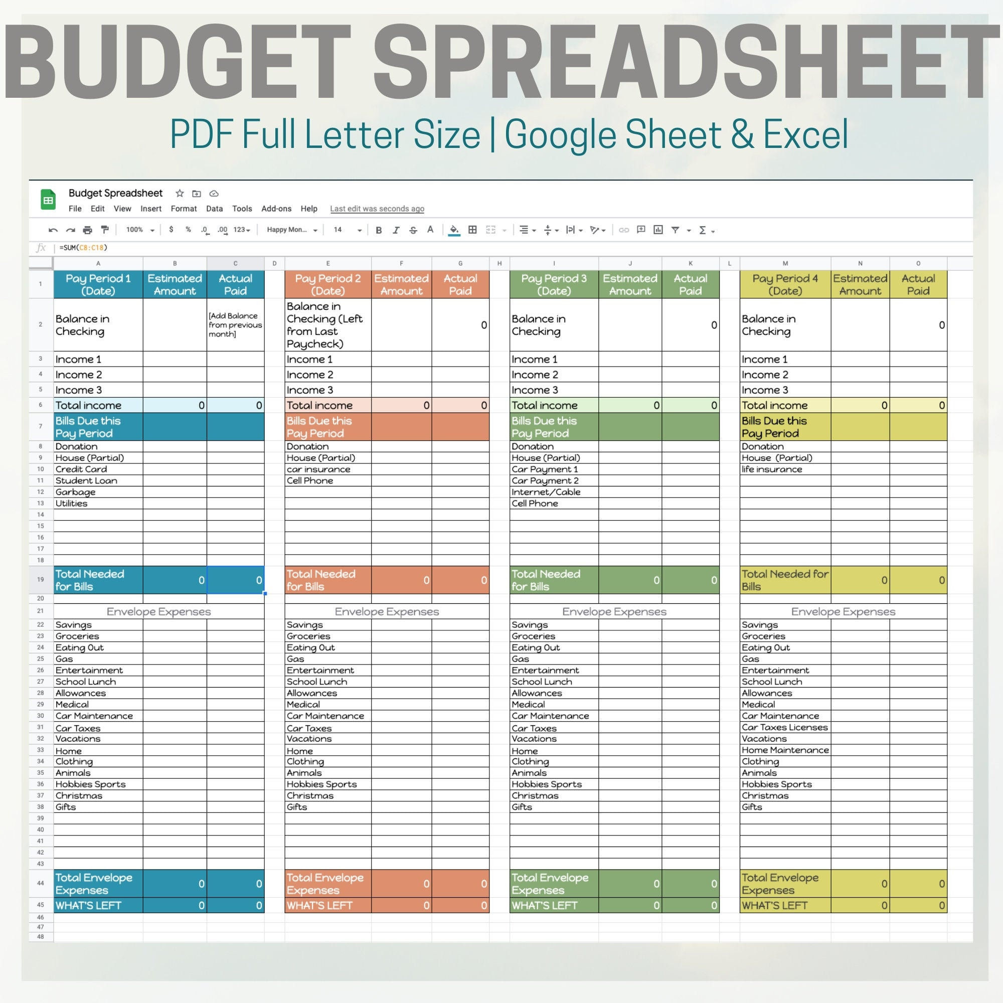 Wallpaper #0CC73 Free Monthly Budget Spreadsheet Template Excel Google Sheets