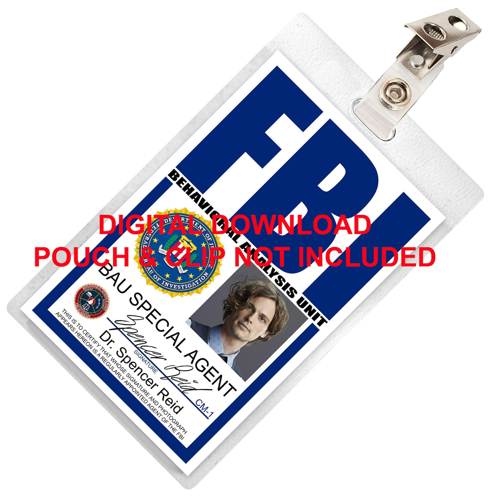 Wallpaper #WWiLHpMBSpphPi3-nClm259 Criminal Minds Dr Spencer Reid Fbi Id Card Badge Name Tag Etsy