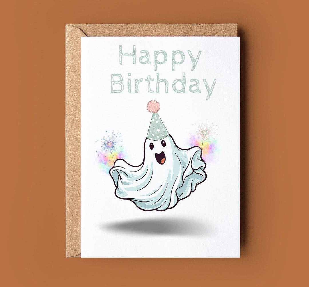 Wallpaper #nfRnOpMBKFX8bn3rLXiG149 Funny Ghost Happy Birthday Card Halloween Birthday Card Cute Ghost