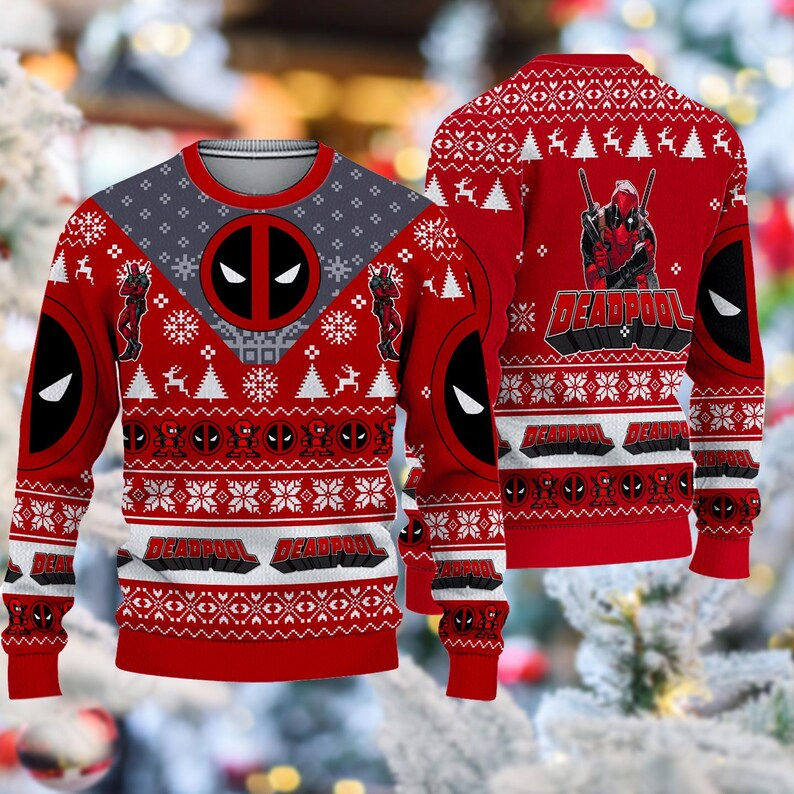 Wallpaper #_blT3pIBJvJKYCmEbwRK409 Deadpool Holiday Xmas Sweater Deadpool Ugly Christmas Sweater