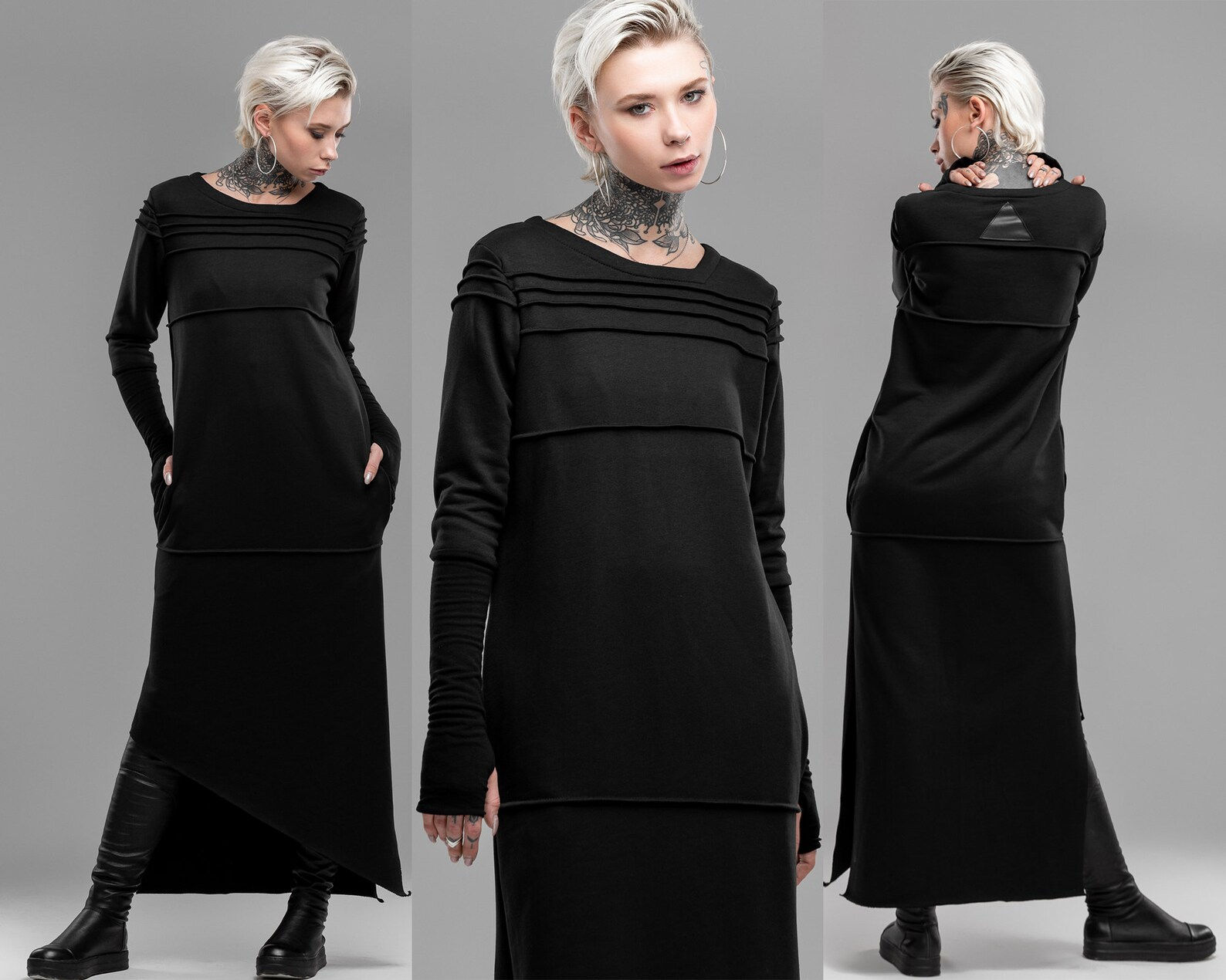 Wallpaper #mhlfMo8BtGB6xQ78BJdR58 Black Maxi Dress Cyberpunk Gothic Tunic Asymmetric Etsy