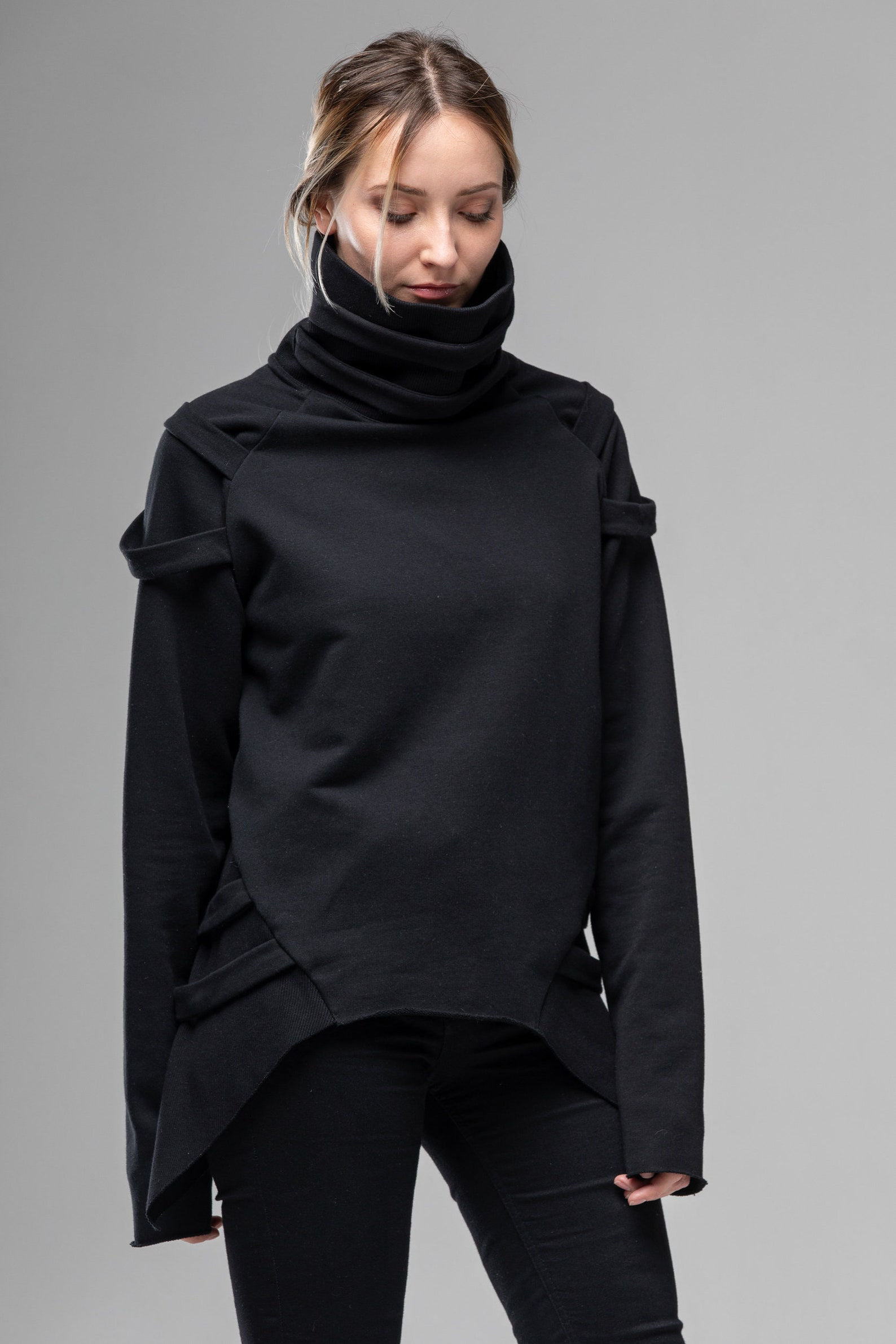 Wallpaper #KO9sS5MBMN-XEVvVwjtk289 Cyberpunk Gothic Turtleneck Sweater Asymmetric Oversized Etsy