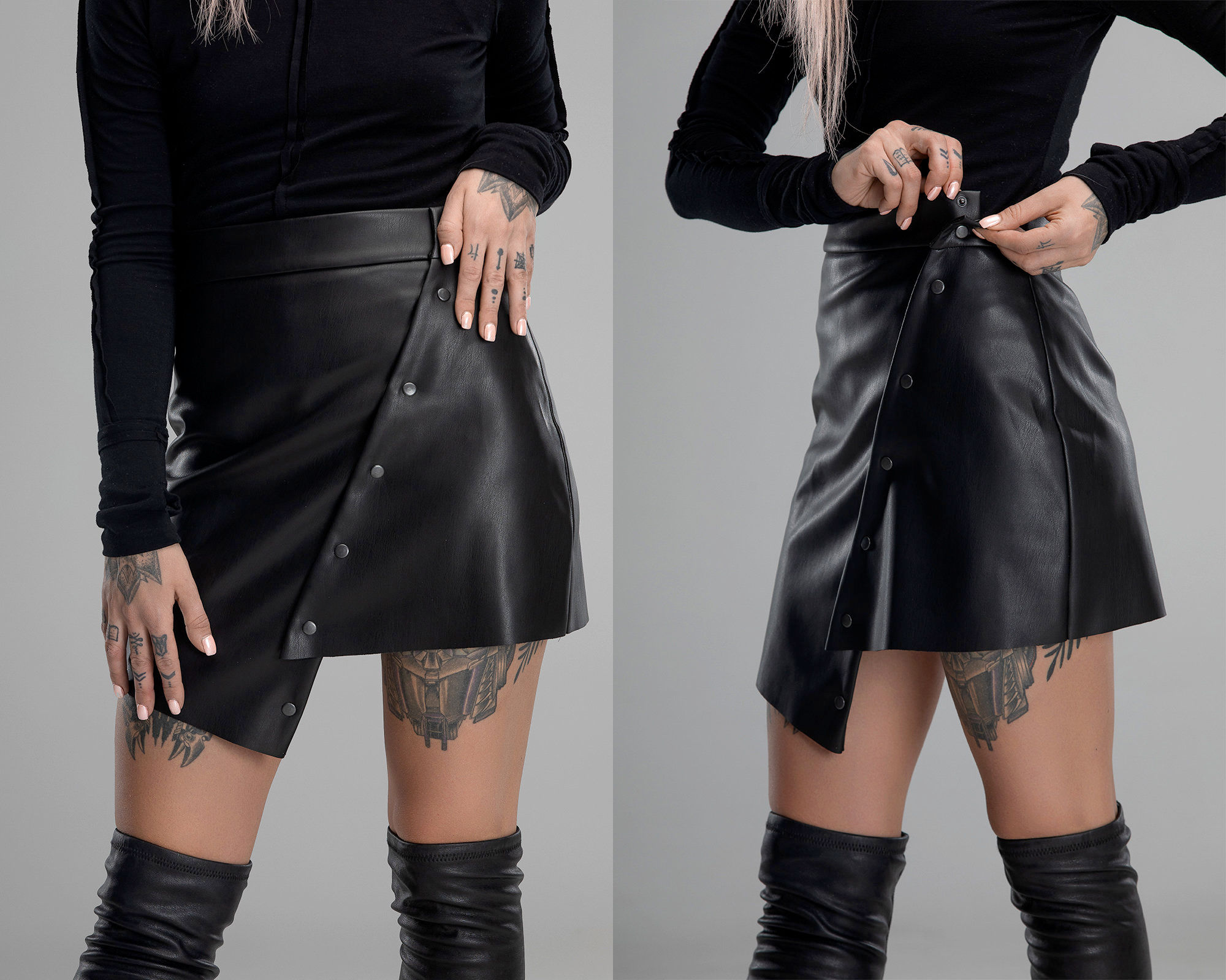 Wallpaper #zxkwBI8BtGB6xQ78YU3Y23 Asymmetric Mini Skirt Cyberpunk Faux Leather Punk Black Etsy