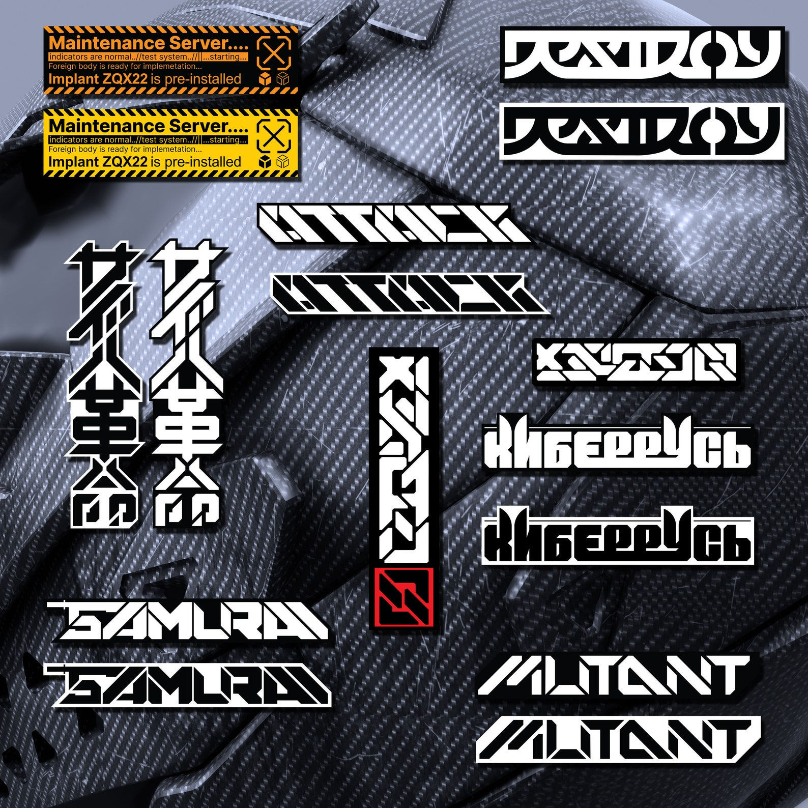 Wallpaper #tH0H8o4Bnwiau_P6-woB25 Cyberpunk Sticker Pack Cyber Decal Tag to Decorate Tech Etsy