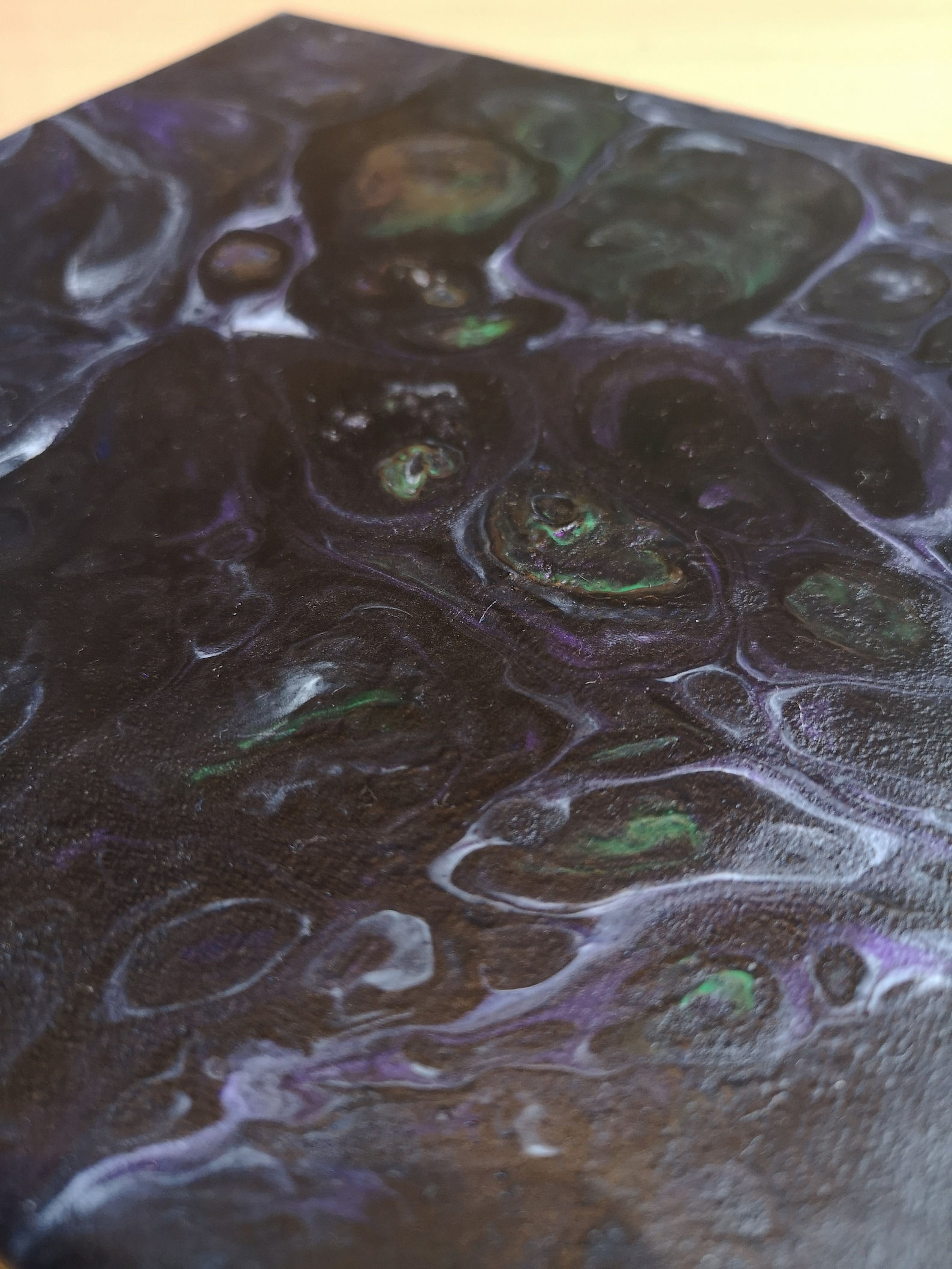 Wallpaper #9b753 Original Rainbow Oil Slick Acrylic Pour Painting on Etsy