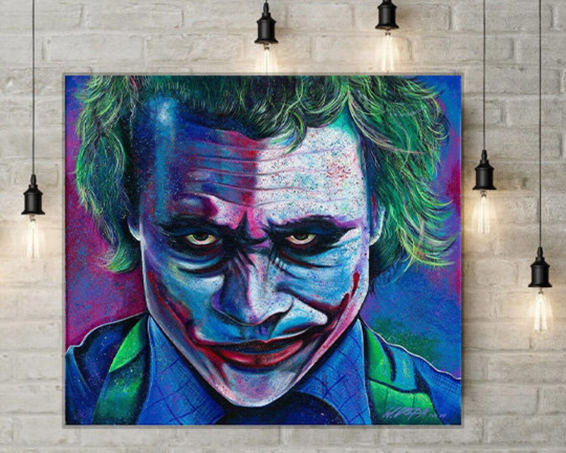 Wallpaper #UxouUZMB1yWOL4qg54He18 The Joker Heath Ledger Painting Limited Edition Artist Etsy